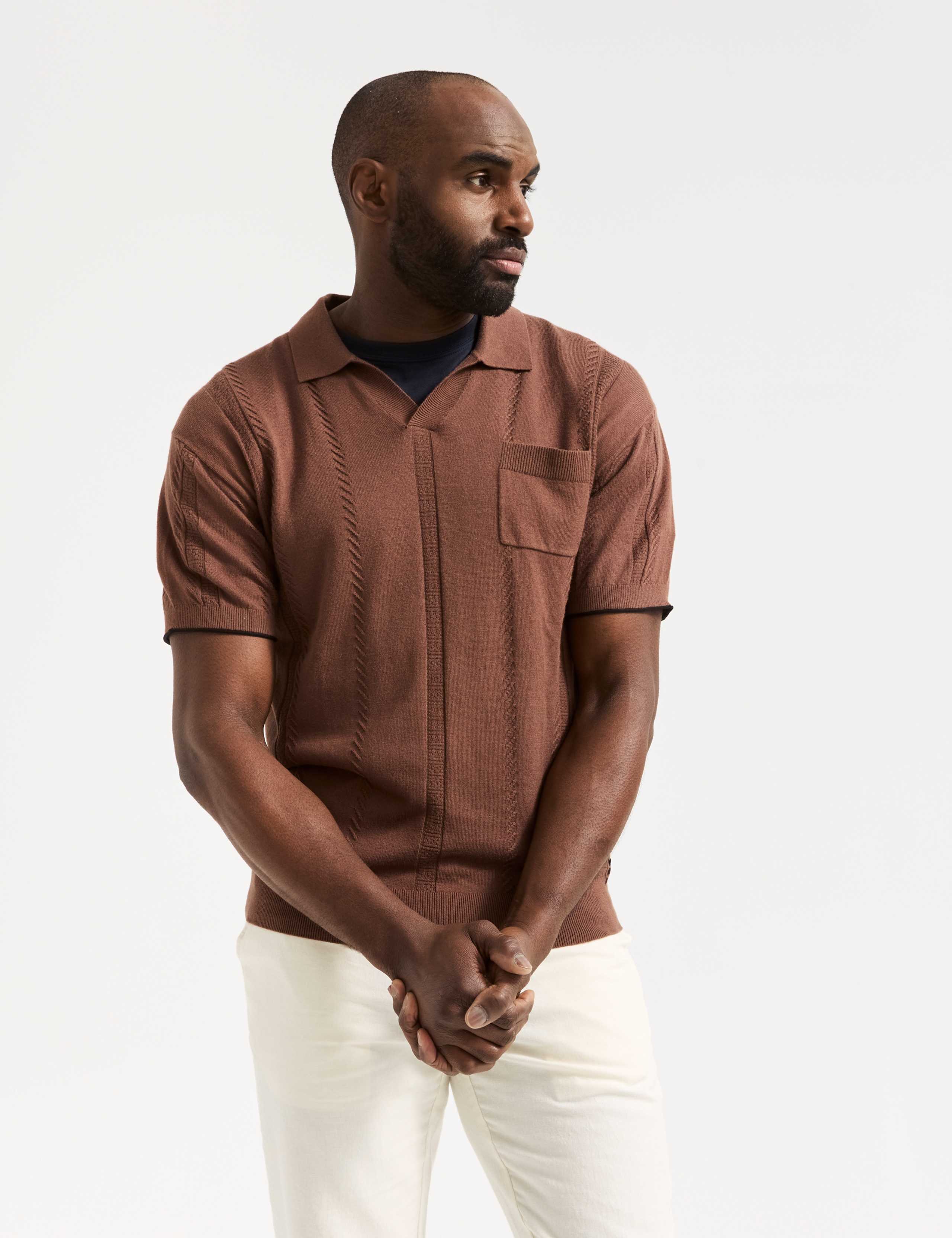 Pure Cotton Knitted Polo Shirt