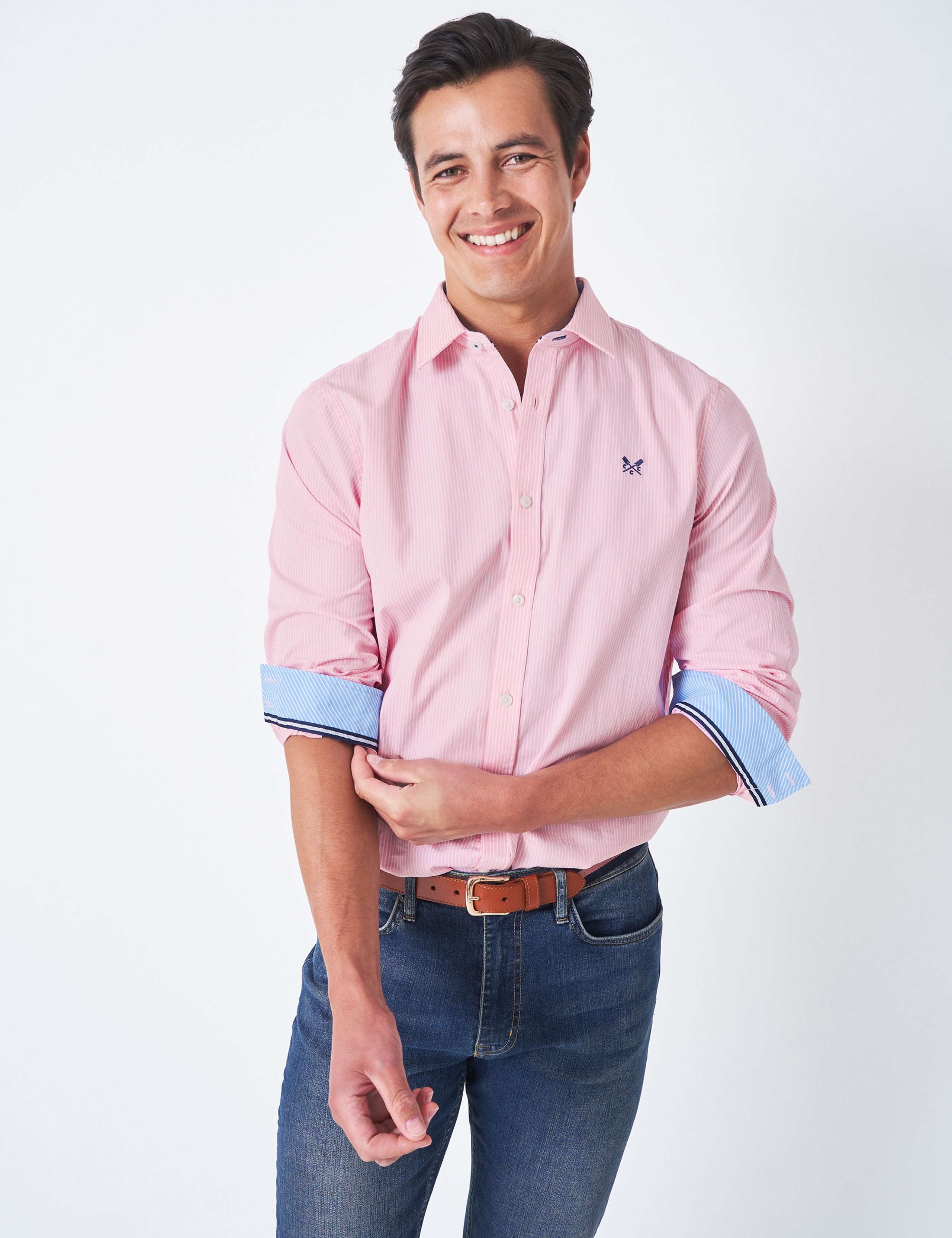 Regular Fit Pure Cotton Striped Poplin Shirt