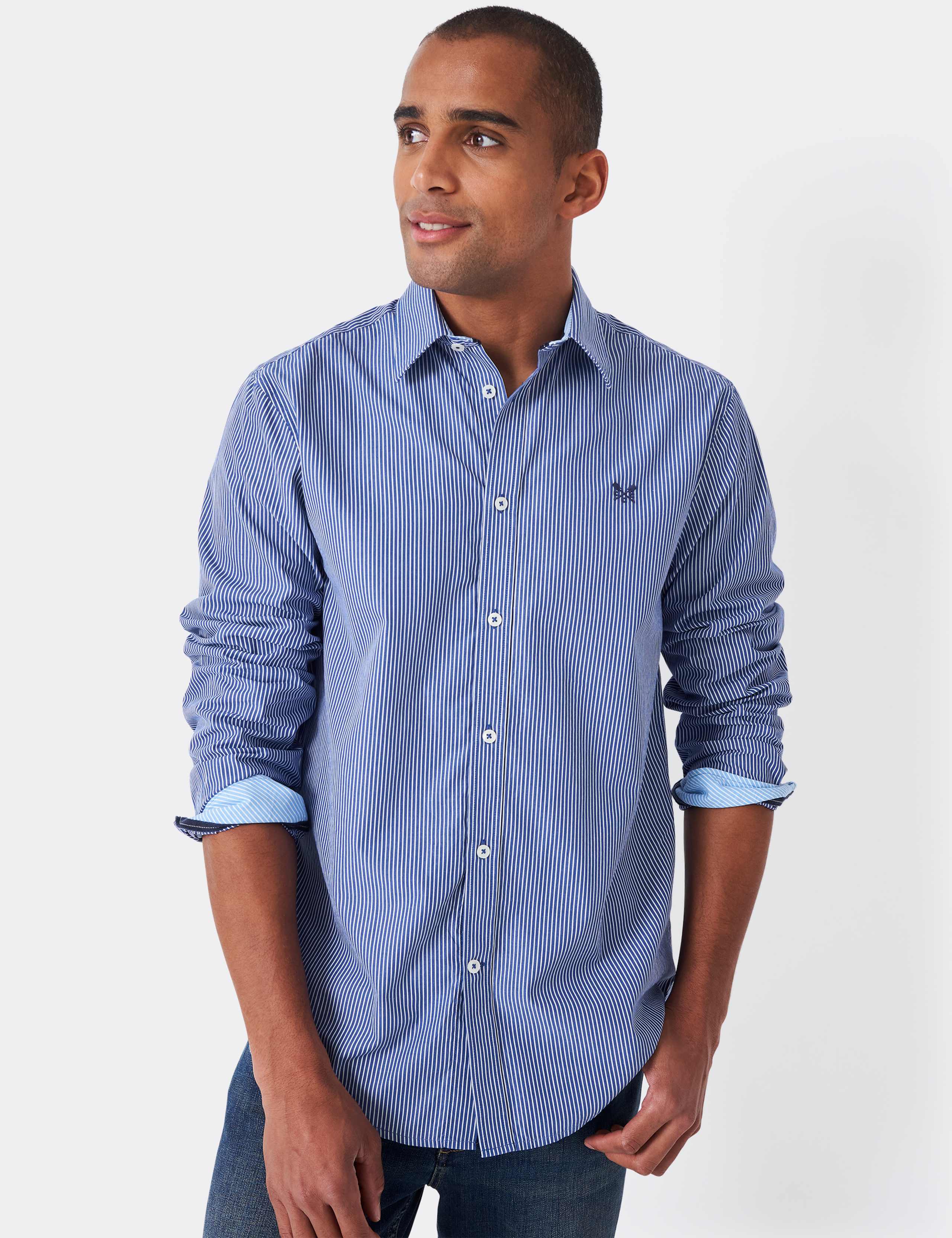 Regular Fit Pure Cotton Striped Poplin Shirt