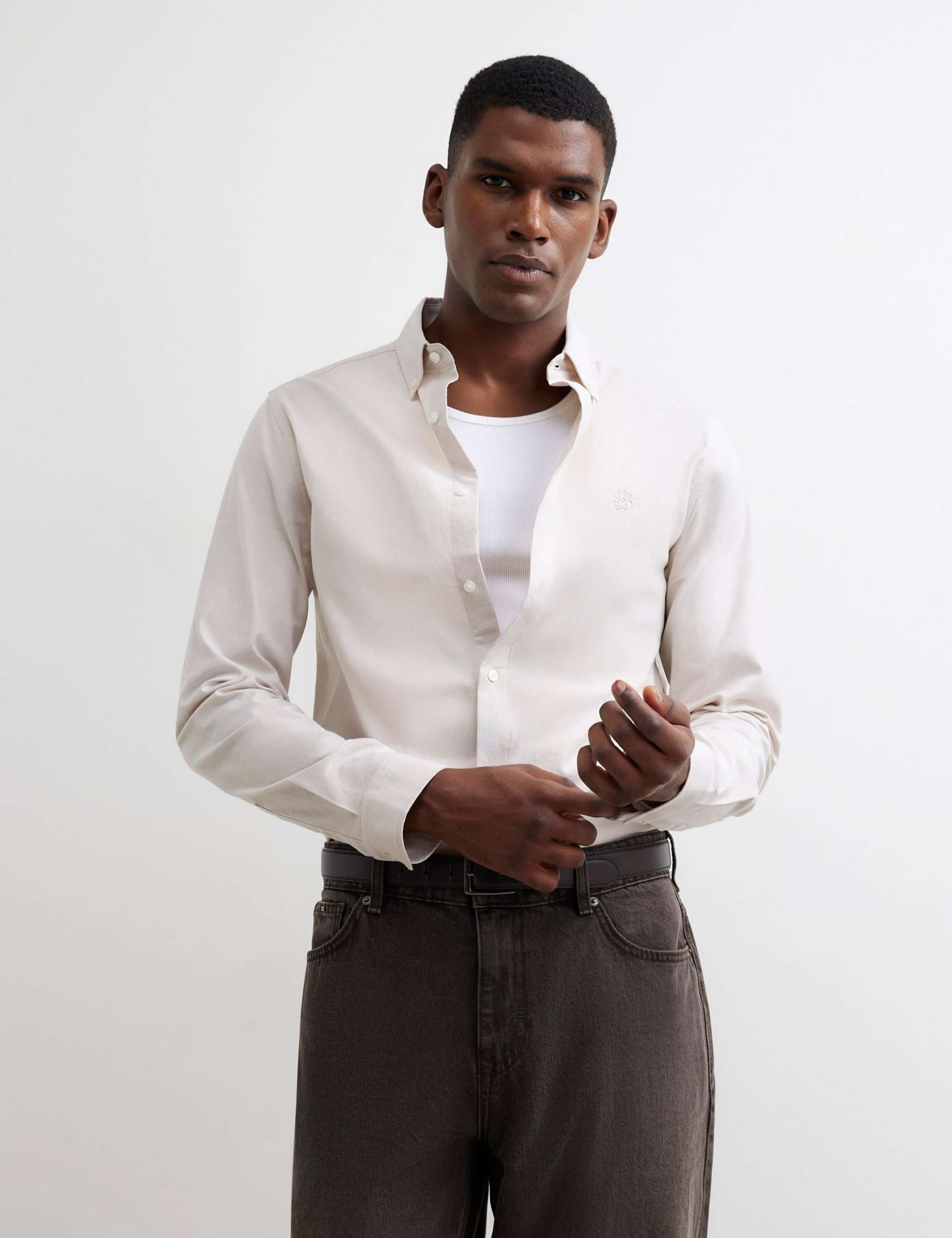 Regular Fit Textured Oxford Shirt