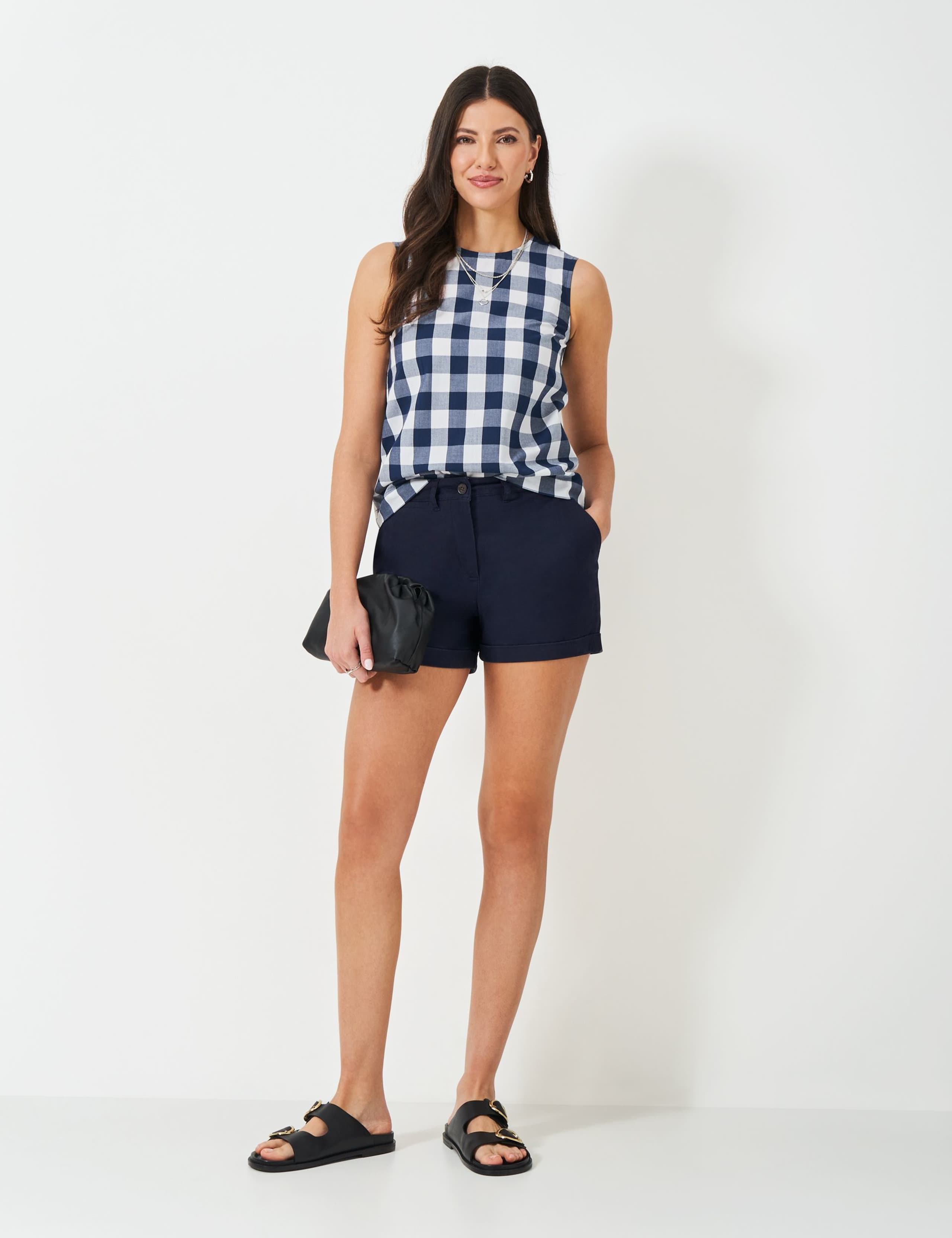 Cotton Rich Floral High Waisted Chino Shorts