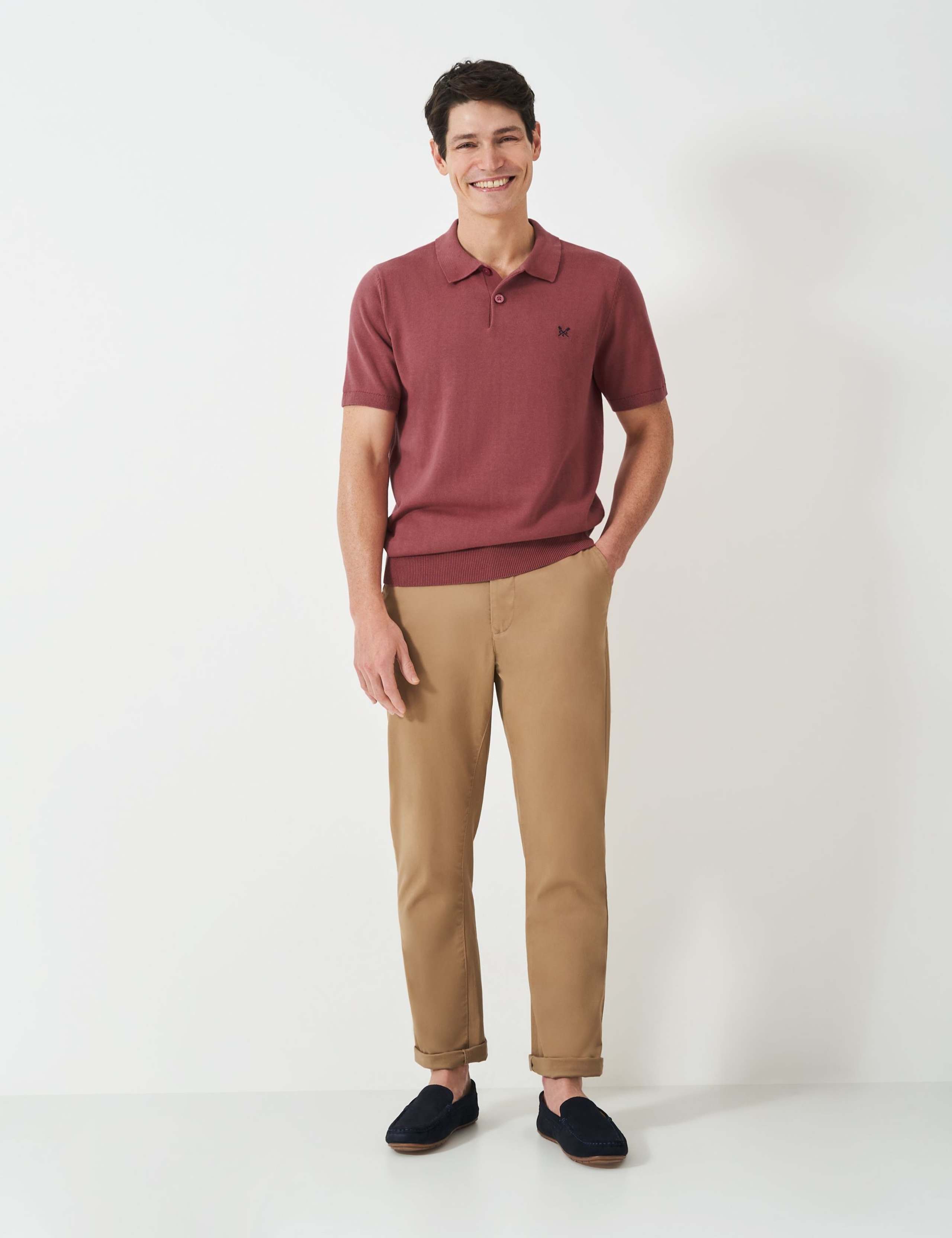 Pure Cotton Knitted Jersey Polo Shirt