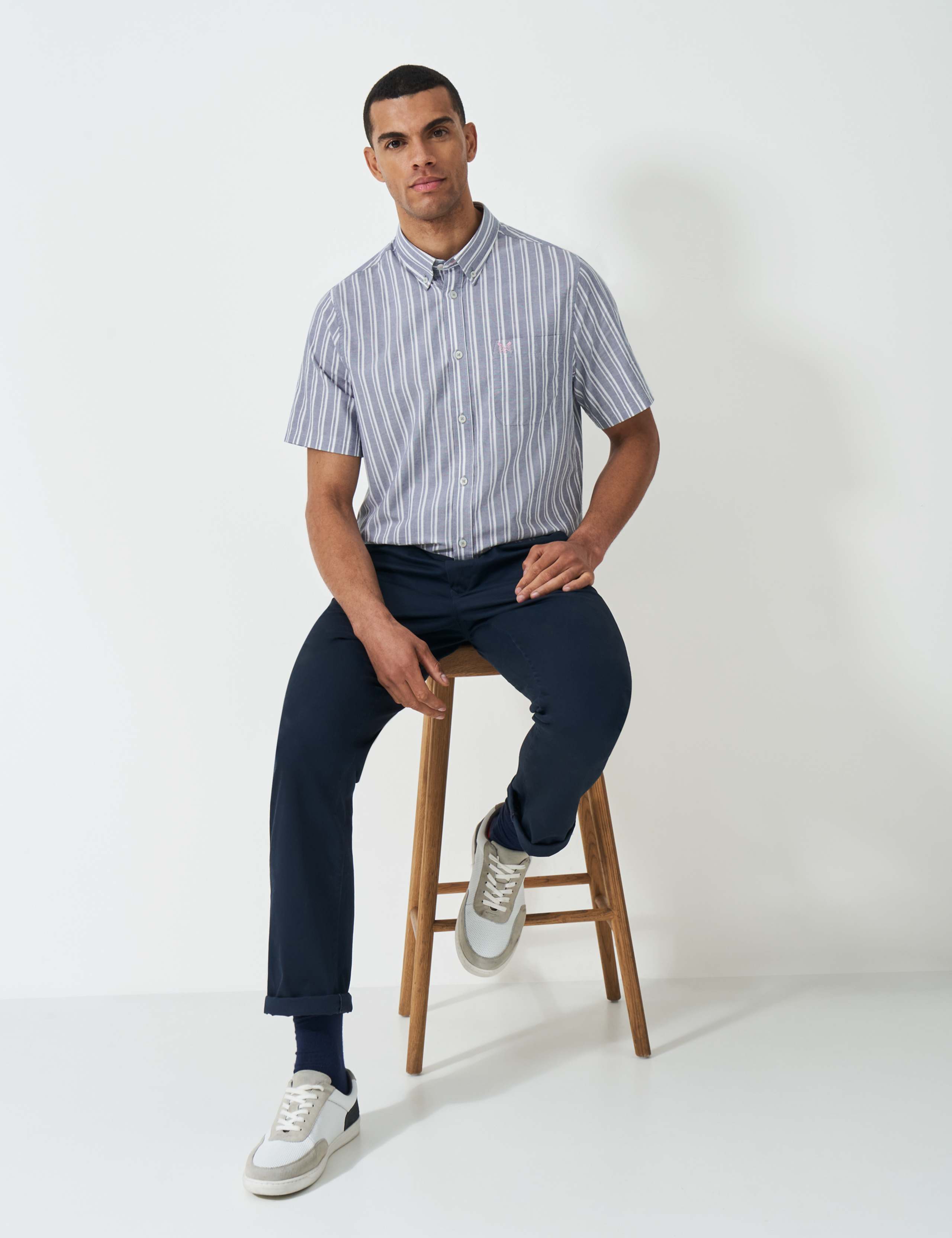 Pure Cotton Striped Short Sleeve Shirt
