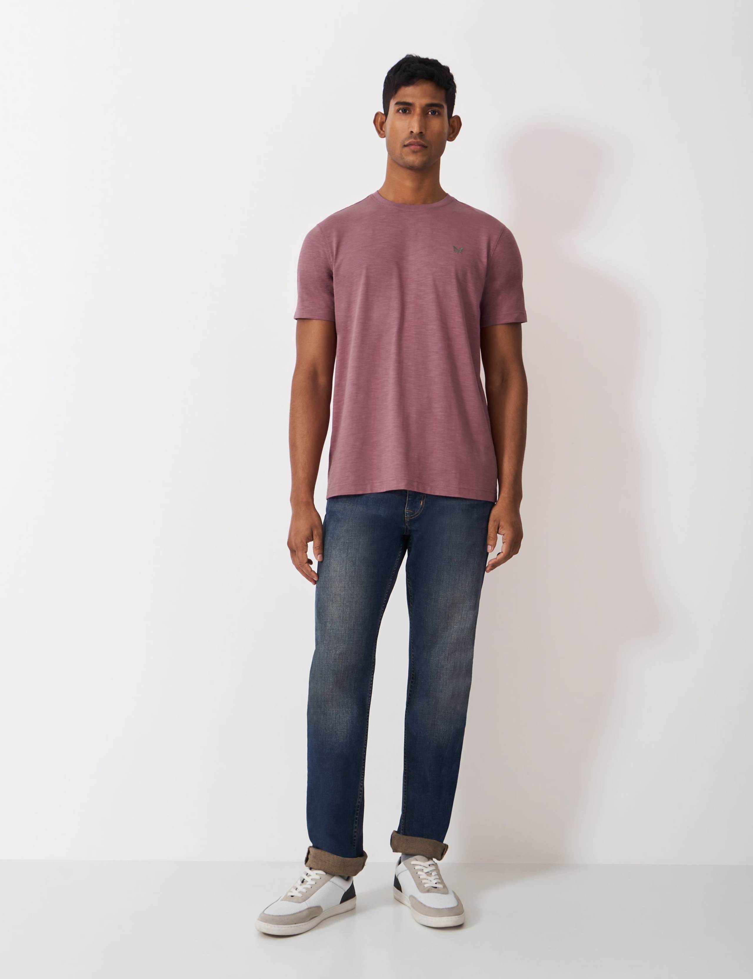 Pure Cotton Slub Crew Neck T-Shirt