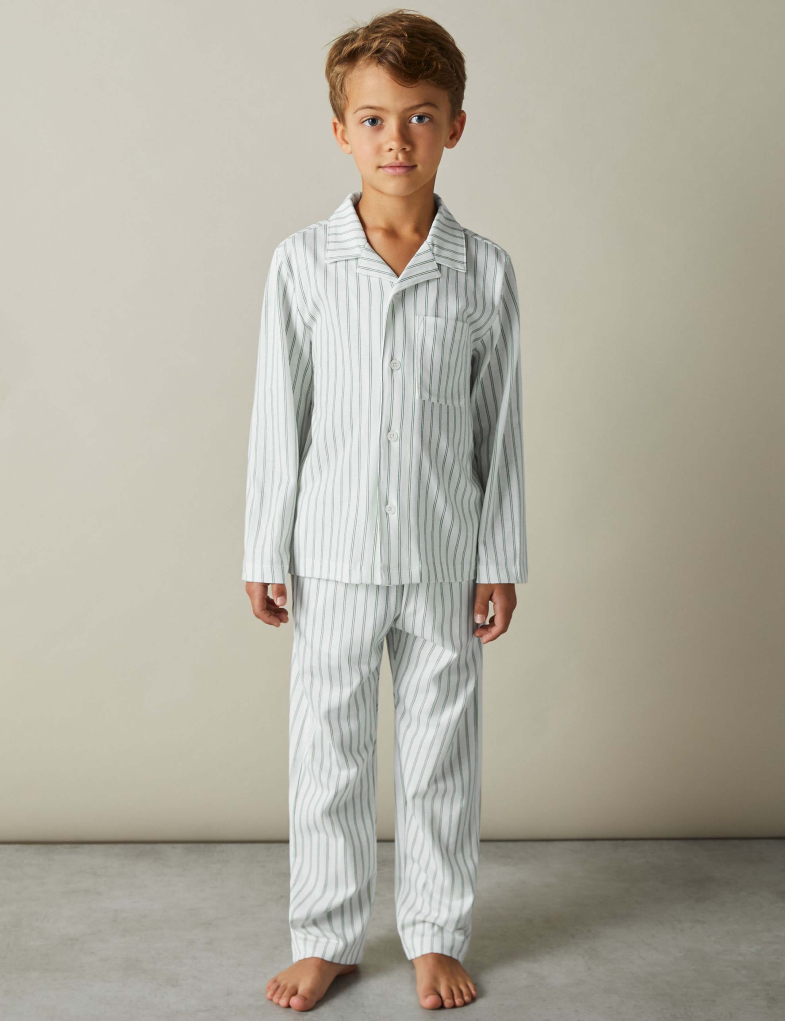 Pure Cotton Striped Pyjamas (3-14 Yrs)
