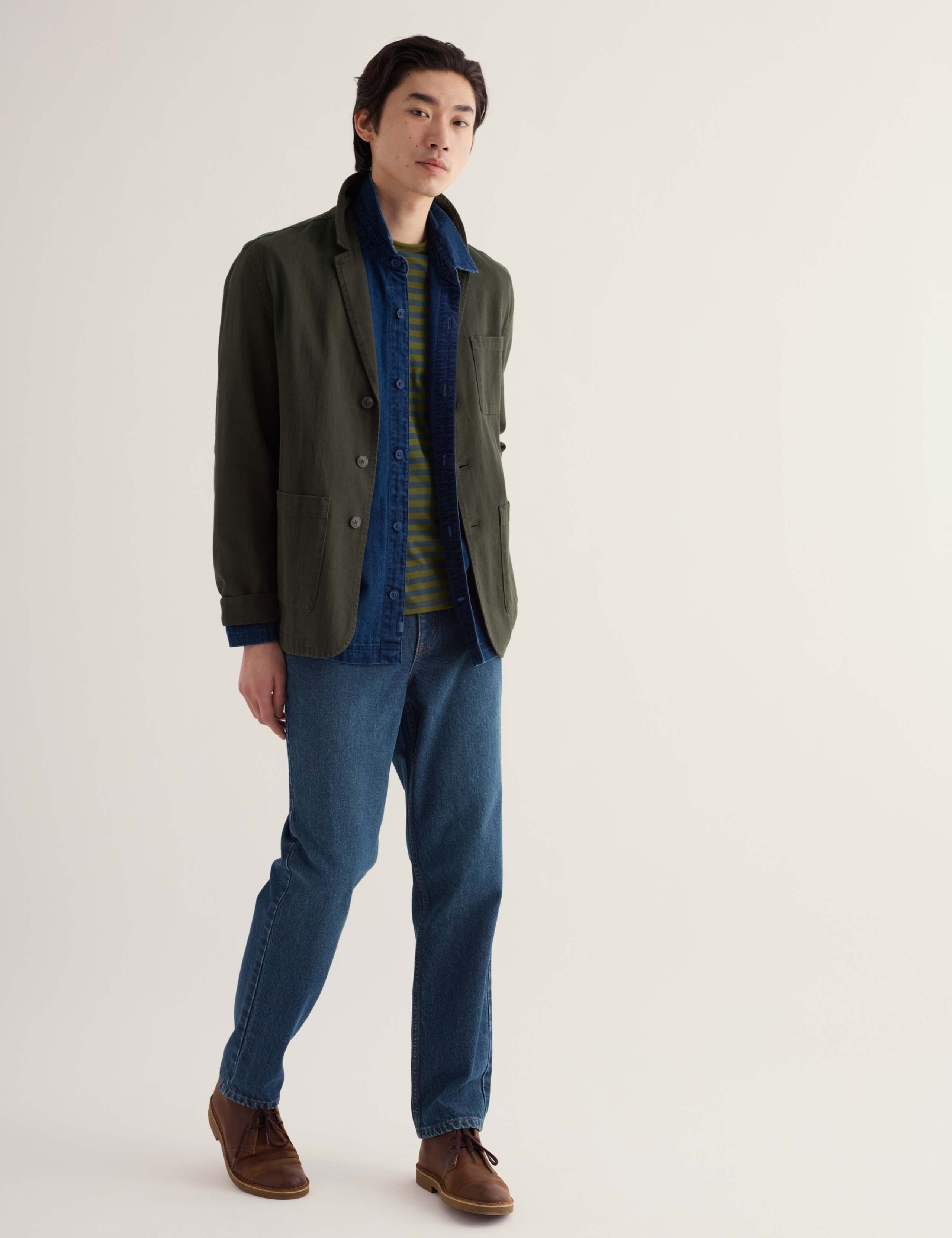 Pure Cotton Denim Tapered Fit Jeans