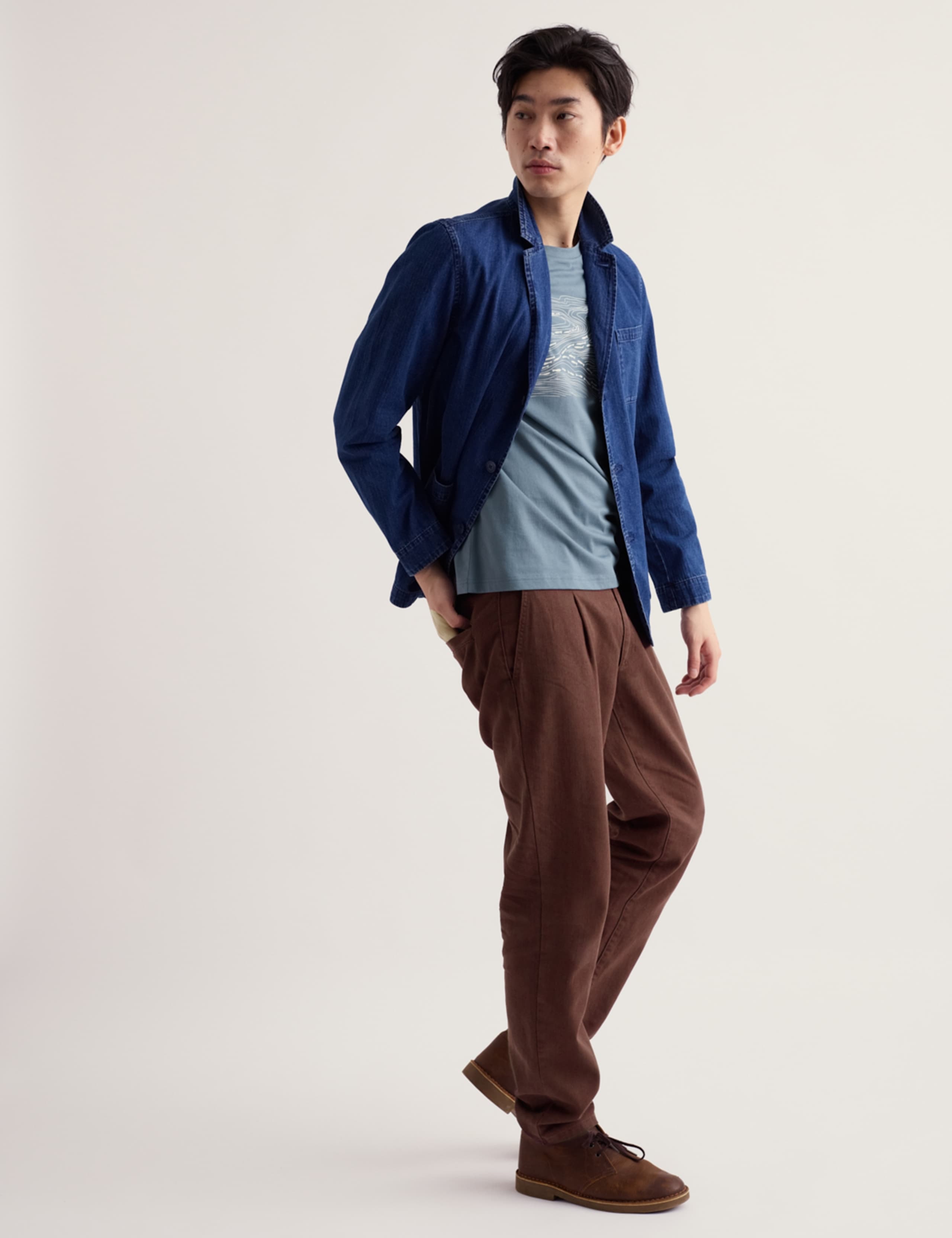 Tapered Fit Linen Rich Chinos
