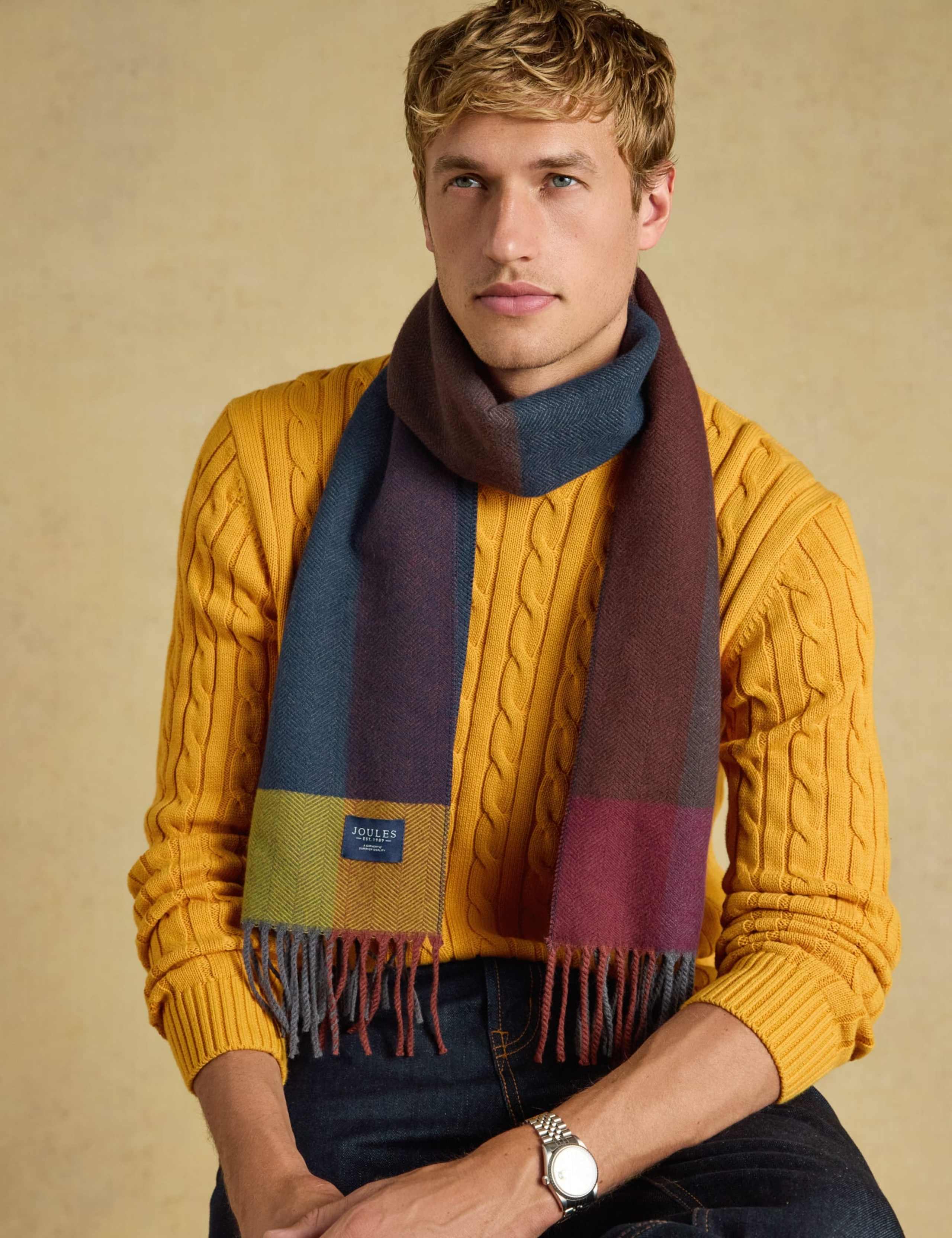 Checked Colour Block Scarf