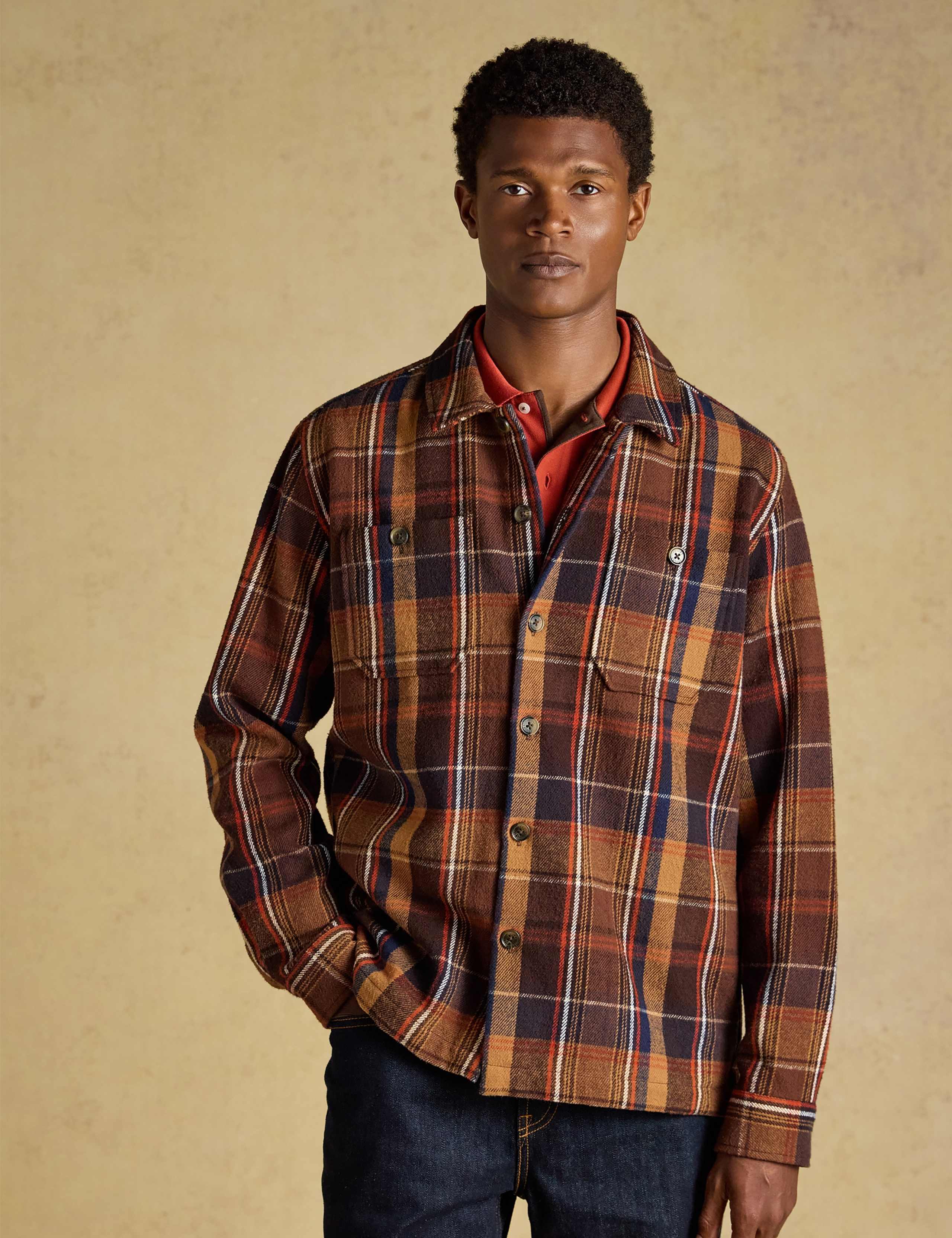 Regular Fit Pure Cotton Checked Flannel Overshirt