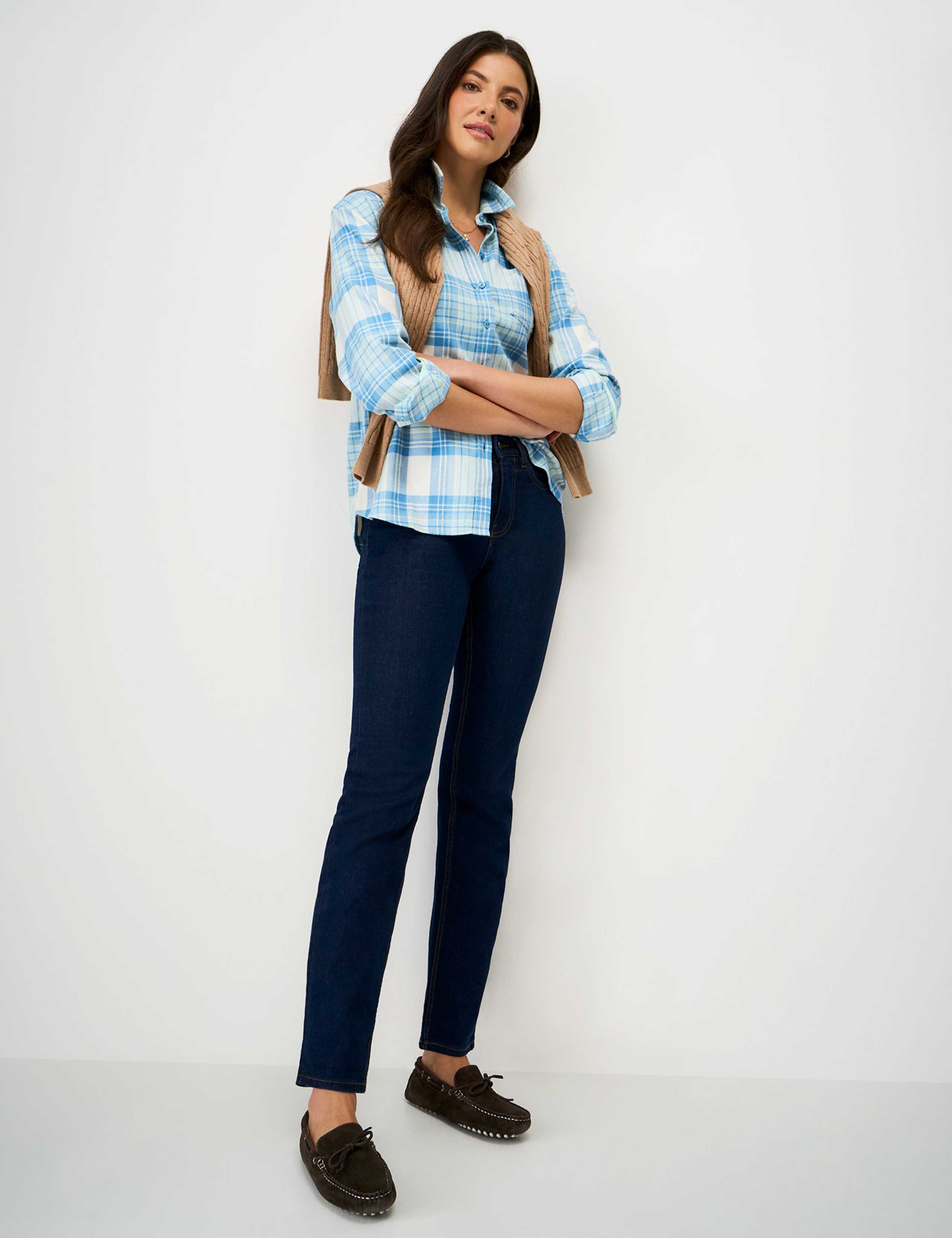 Pure Cotton Checked Relaxed Shirt