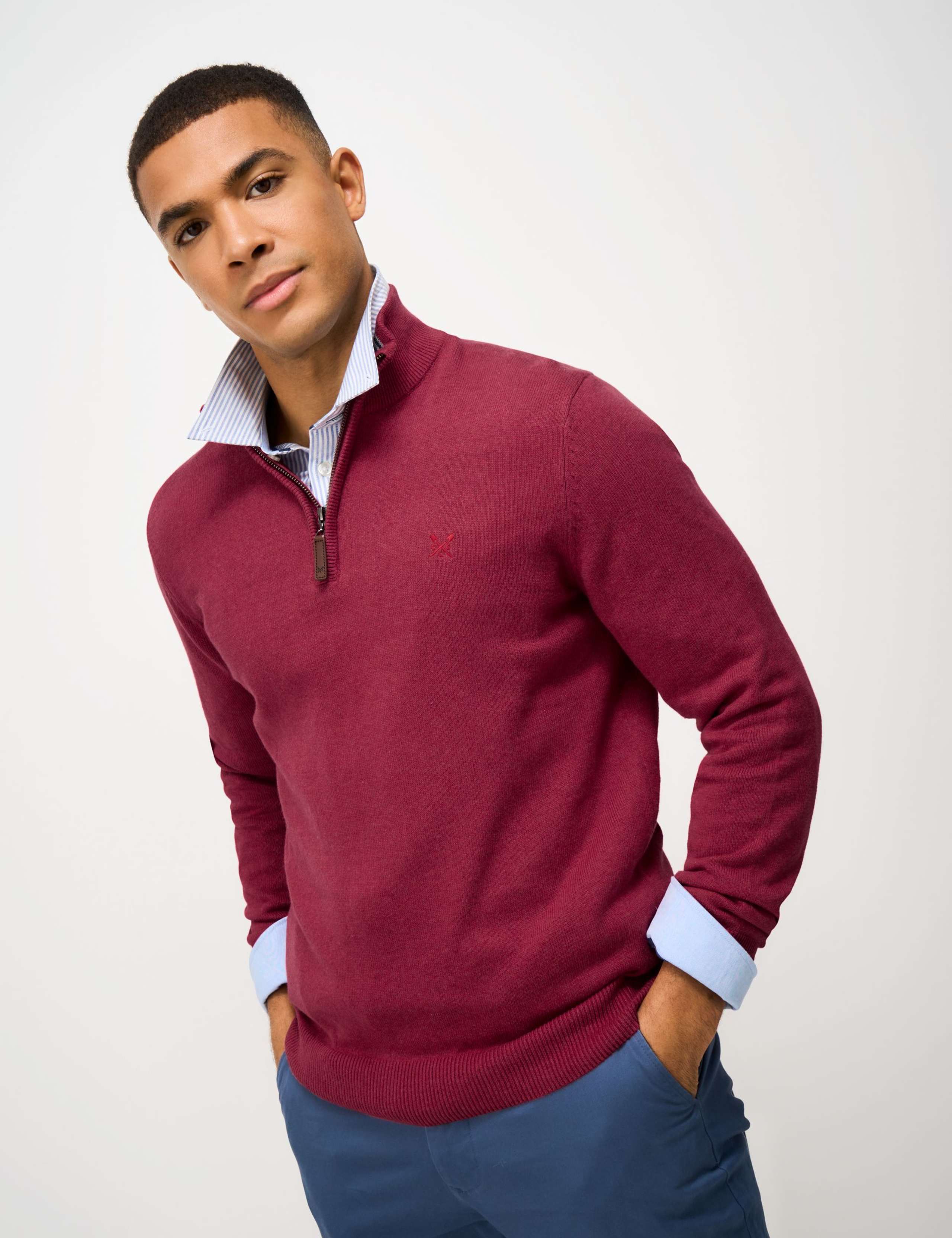 Pure Cotton Half Zip Jumper