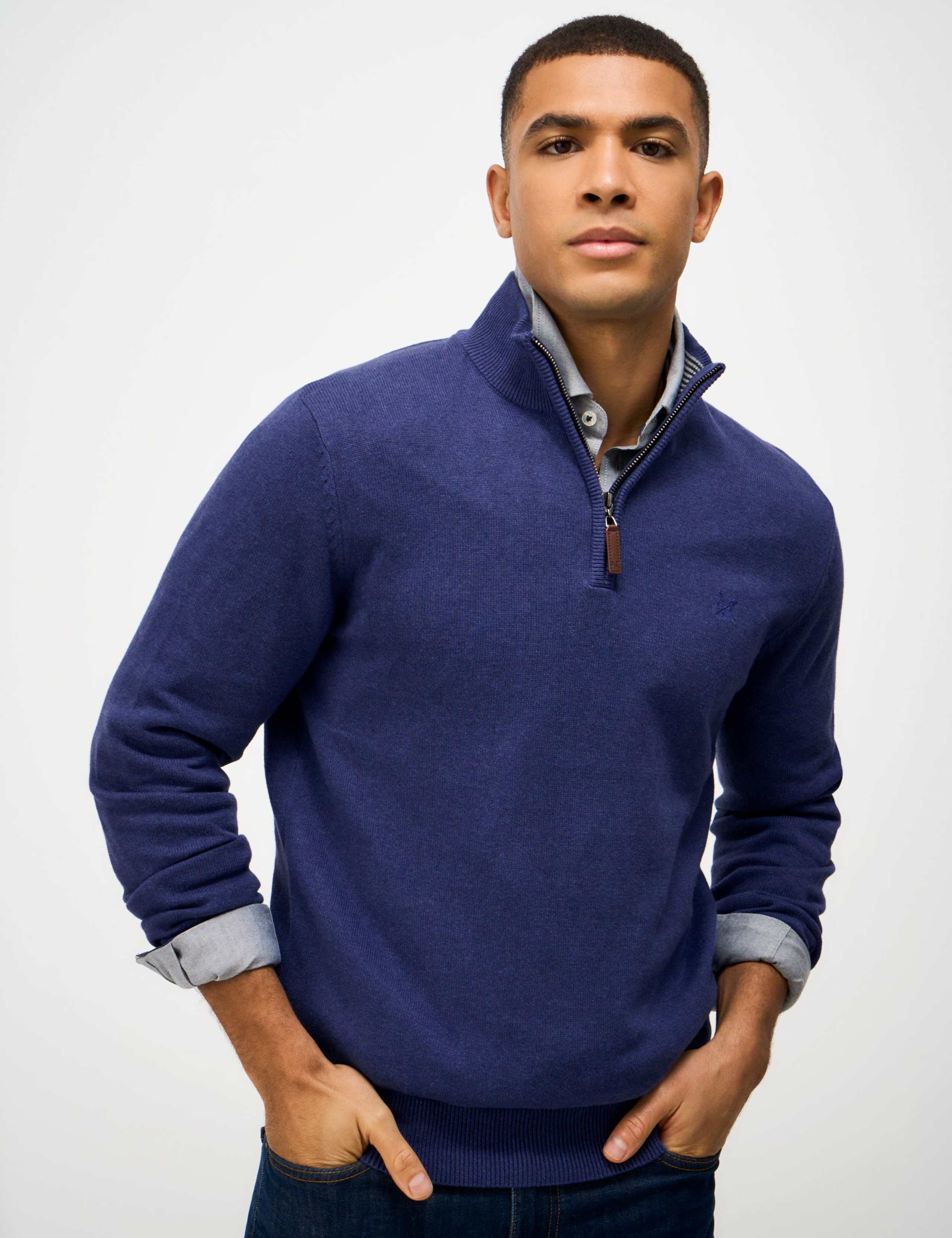 Pure Cotton Half Zip Jumper