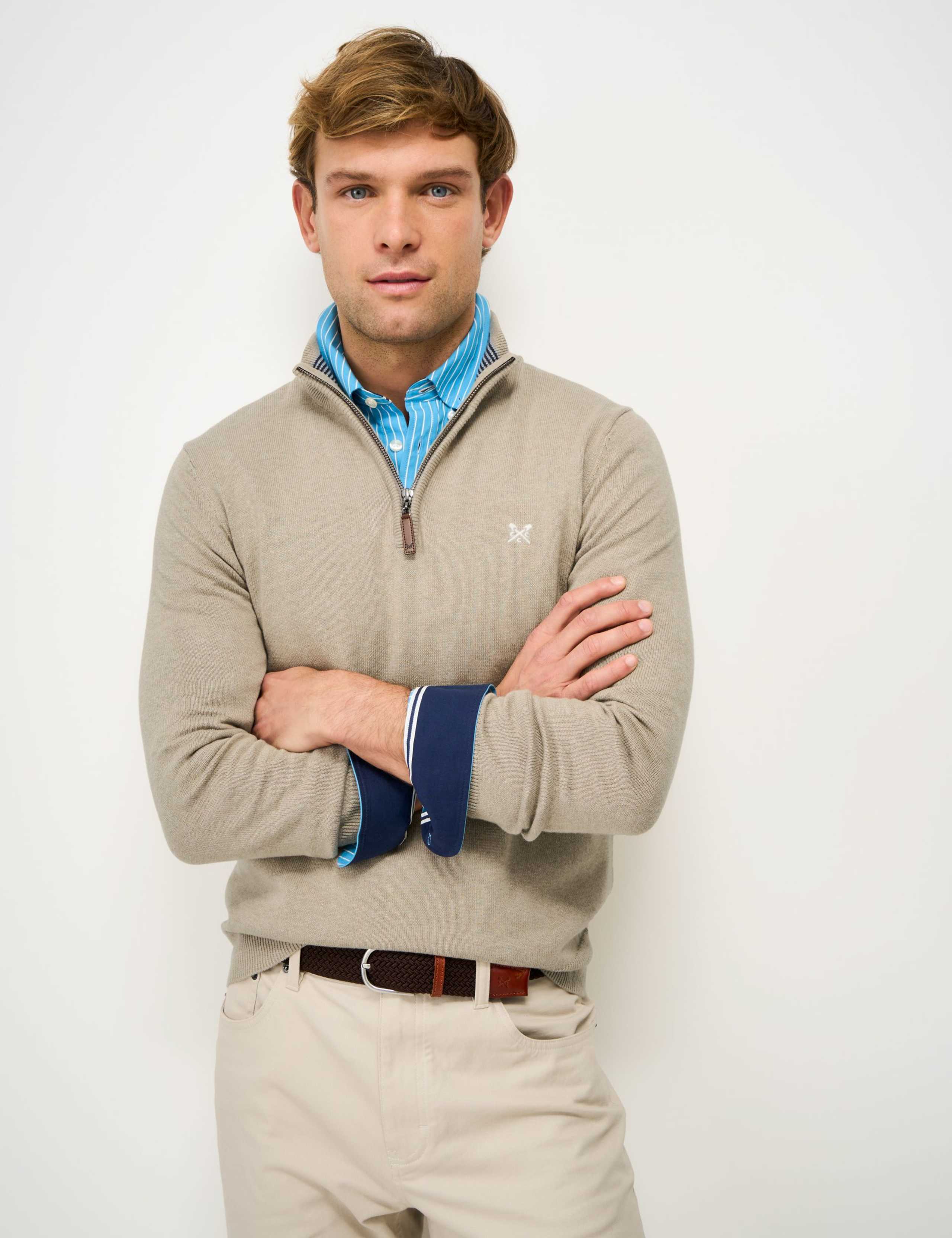 Pure Cotton Half Zip Jumper