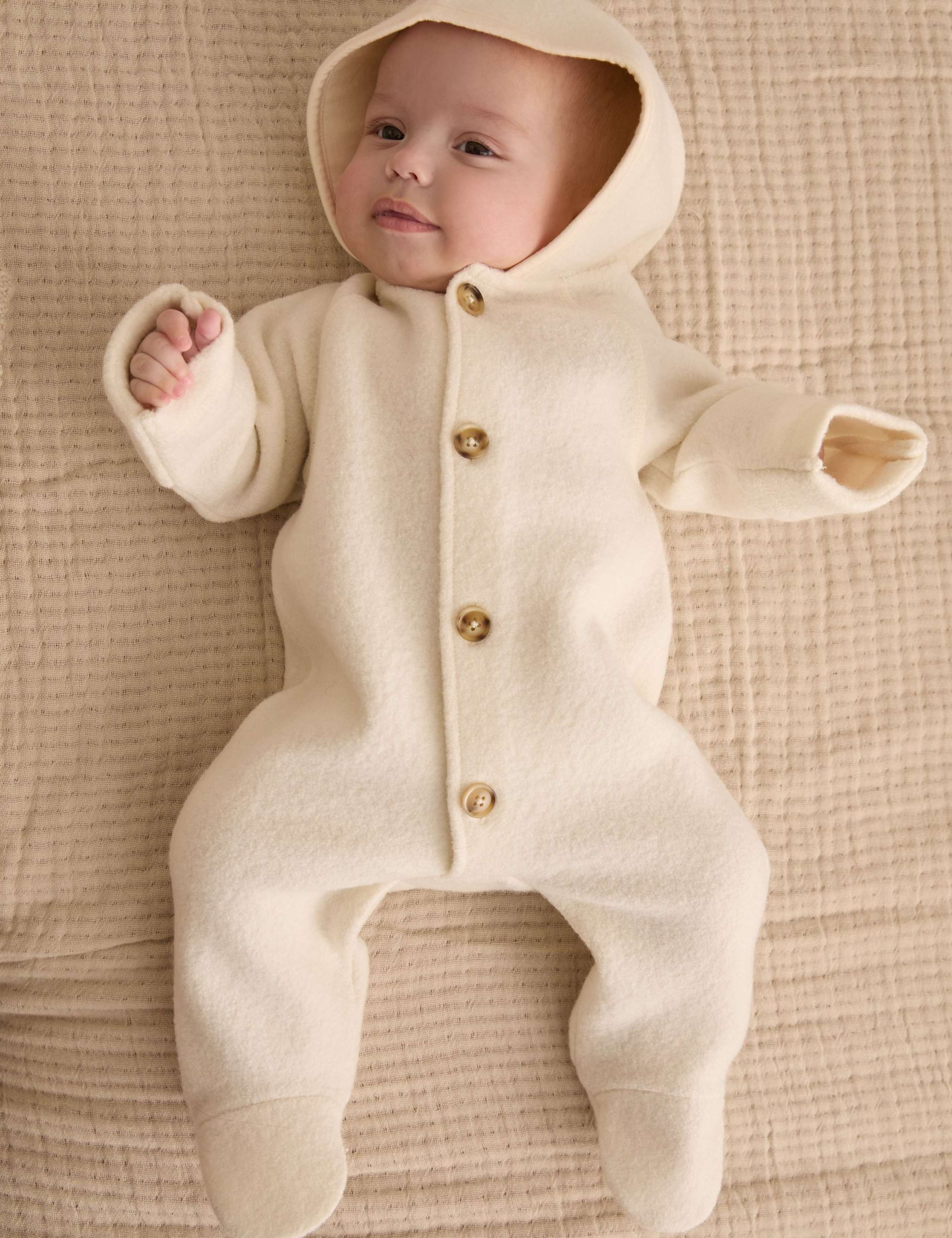 Pure Wool Hooded Pramsuit (0-24 Mths)