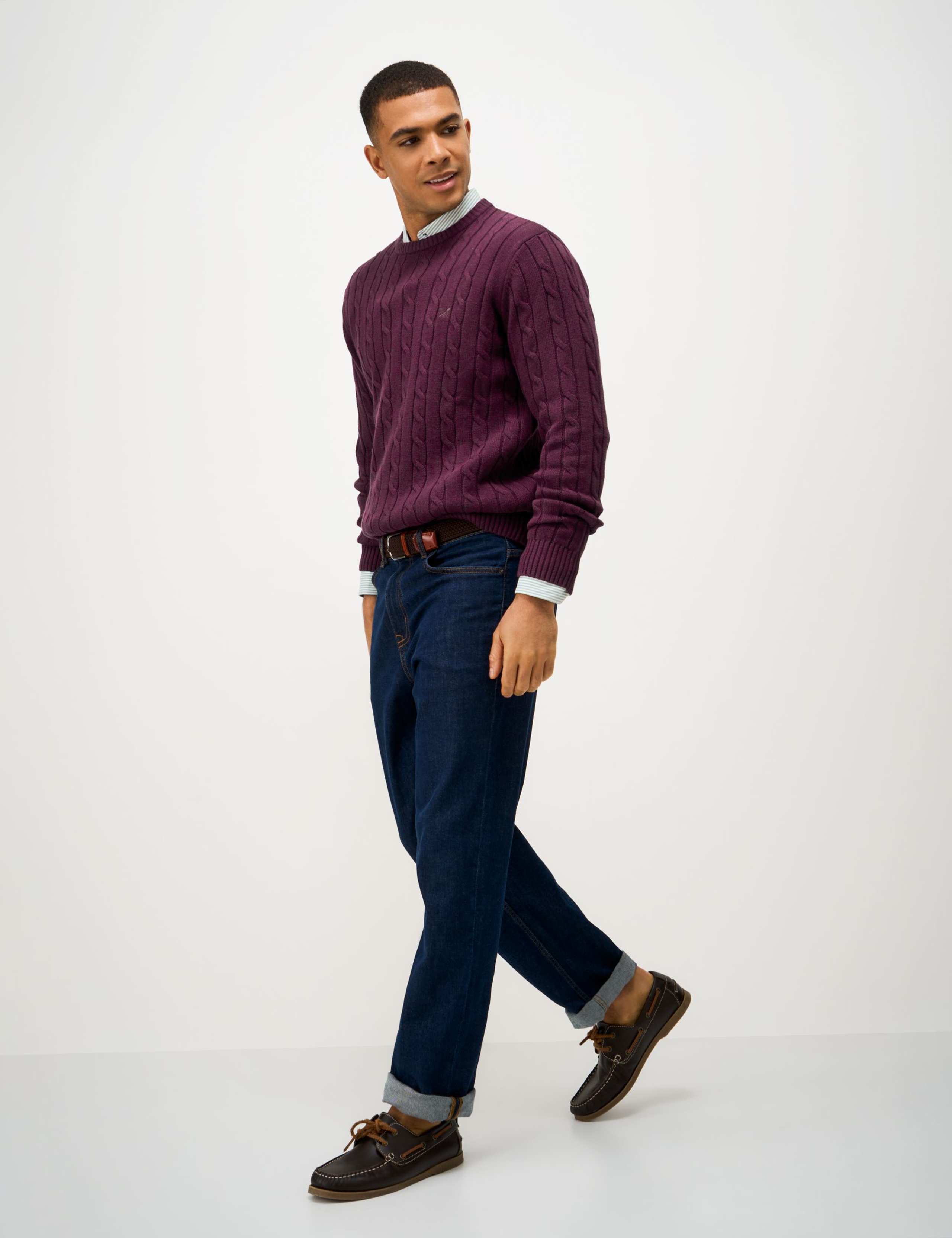 Pure Cotton Cable Crew Neck Jumper