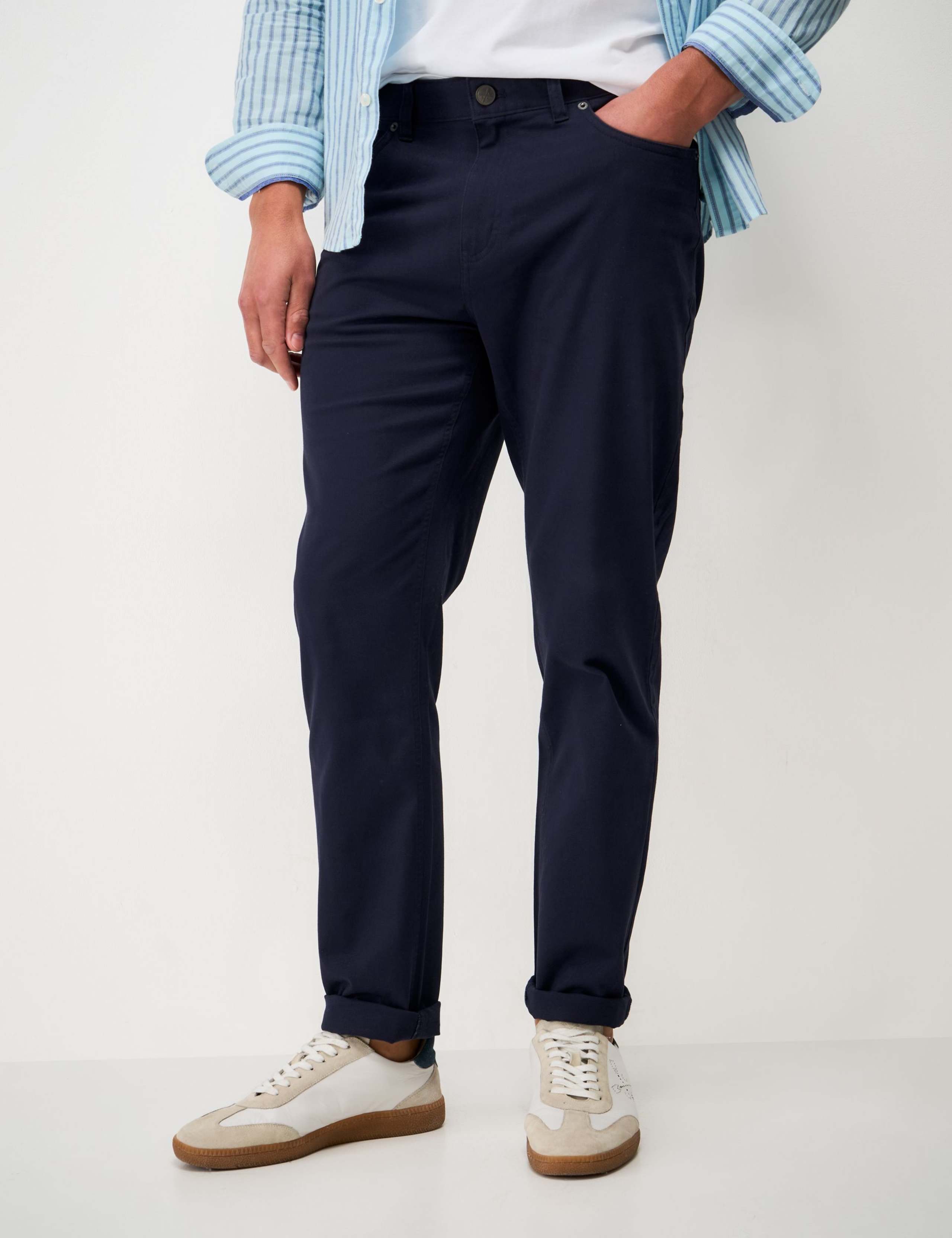 Slim Fit Pure Cotton Twill Trousers