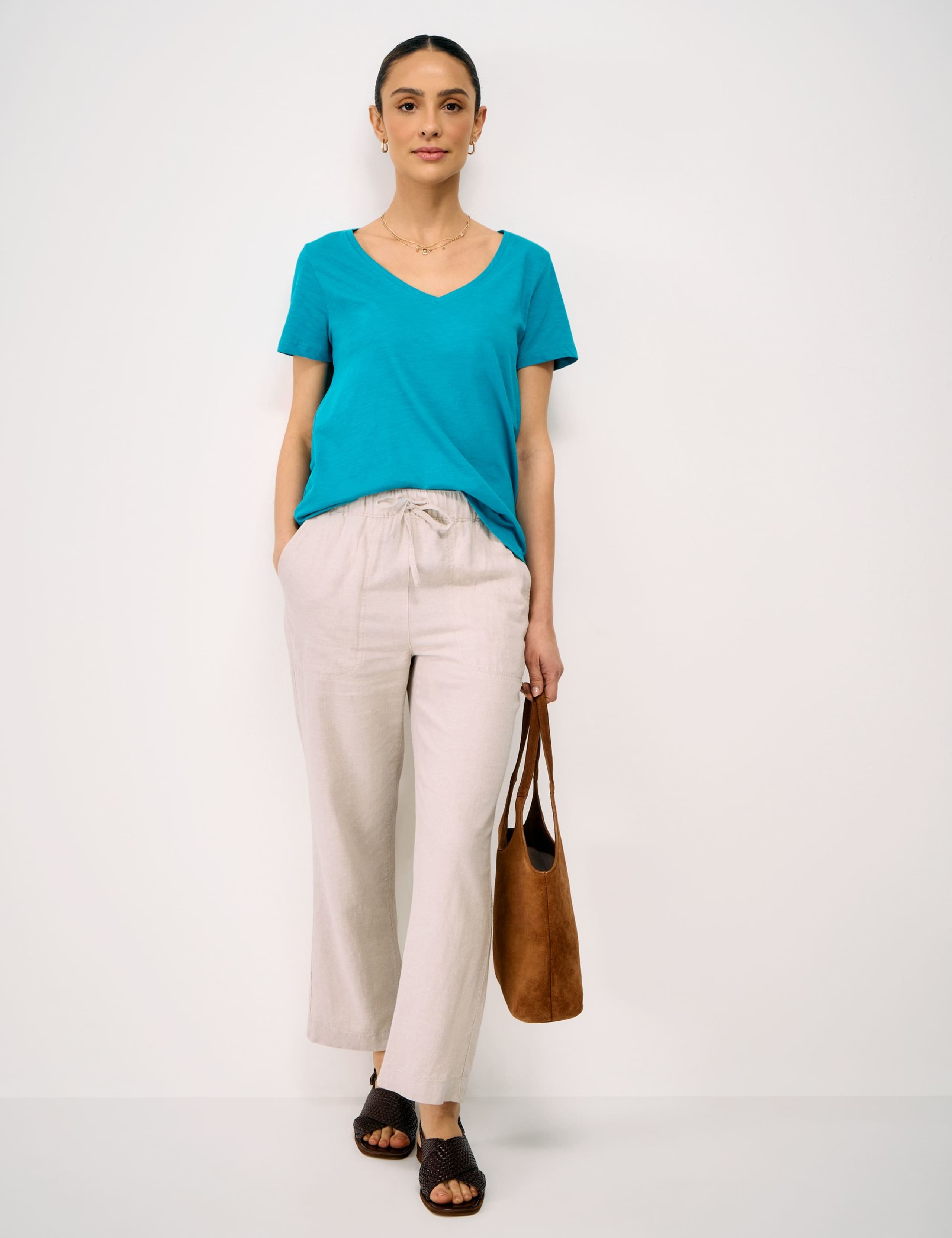 Pure Cotton V Neck T-Shirt