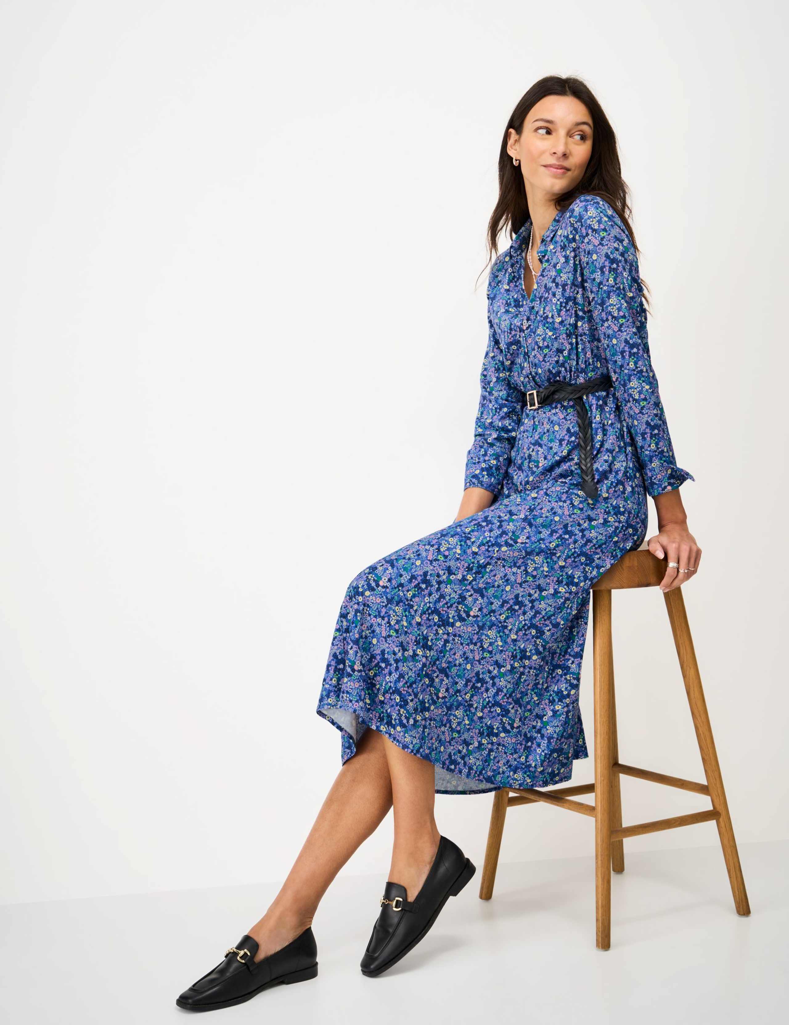 Floral Midi Shirt Dress