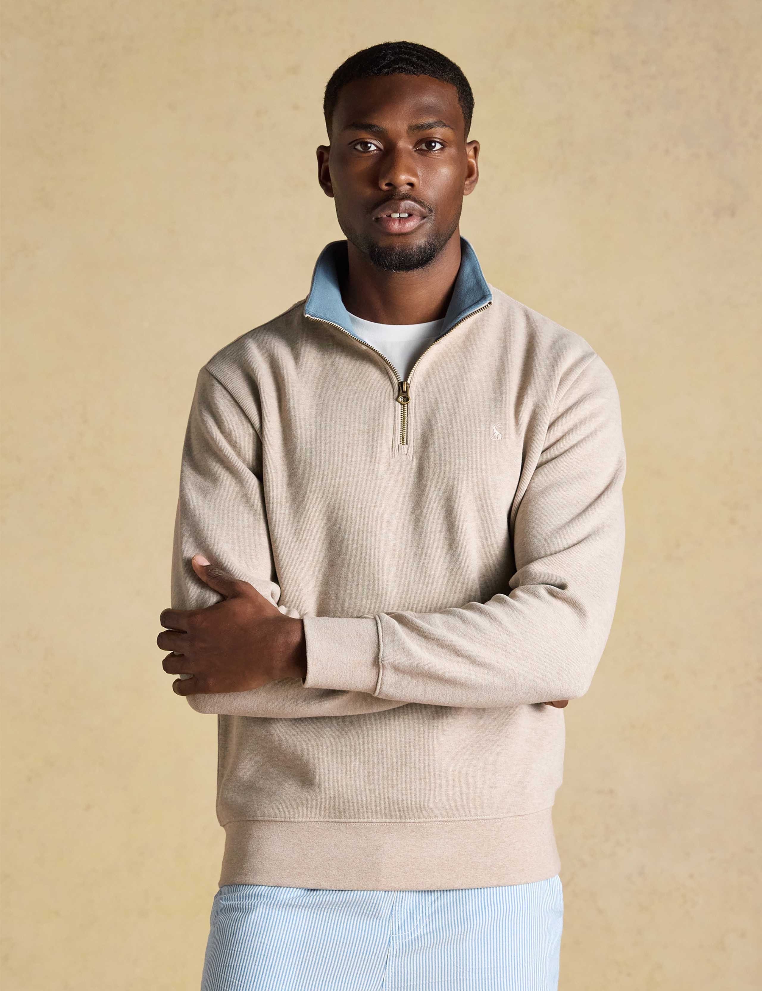 Pure Cotton Quarter Zip Sweatshirt