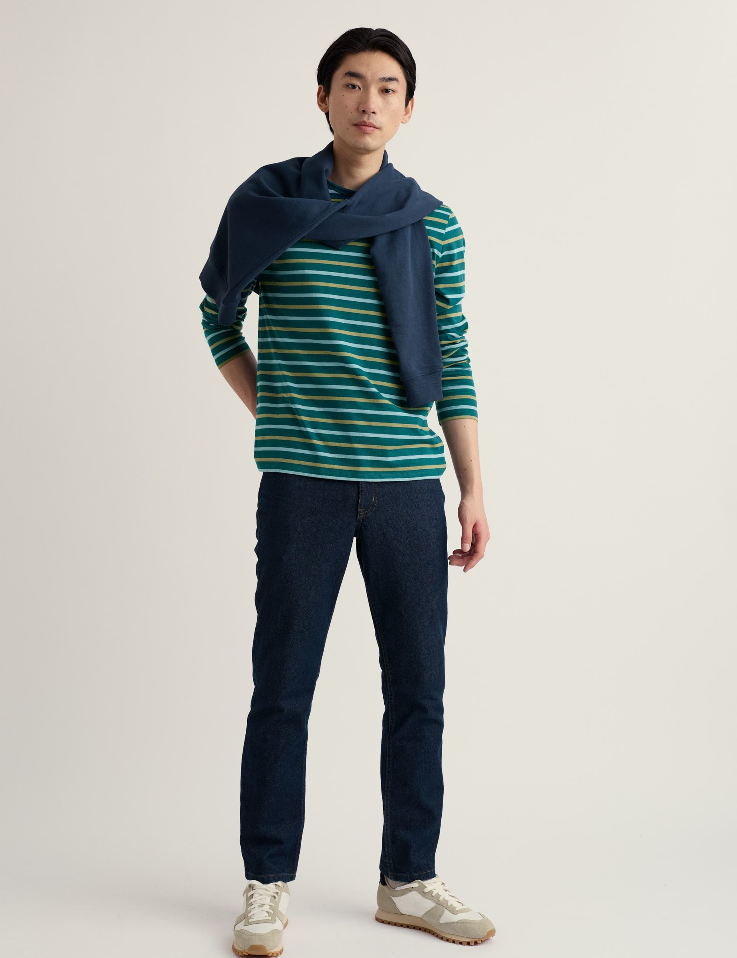 Pure Cotton Striped Long Sleeve T-Shirt