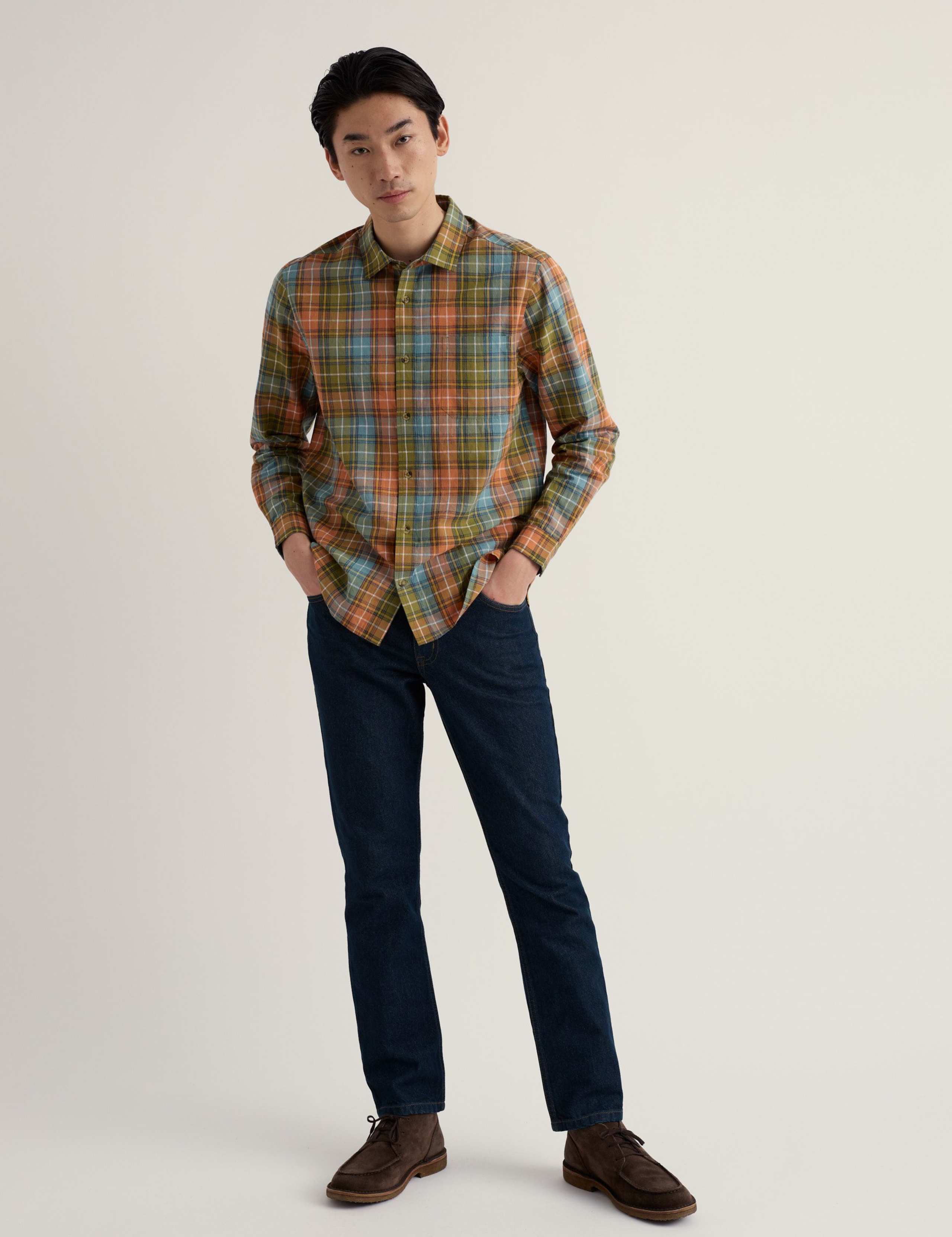 Relaxed Fit Pure Cotton Checked Shirt