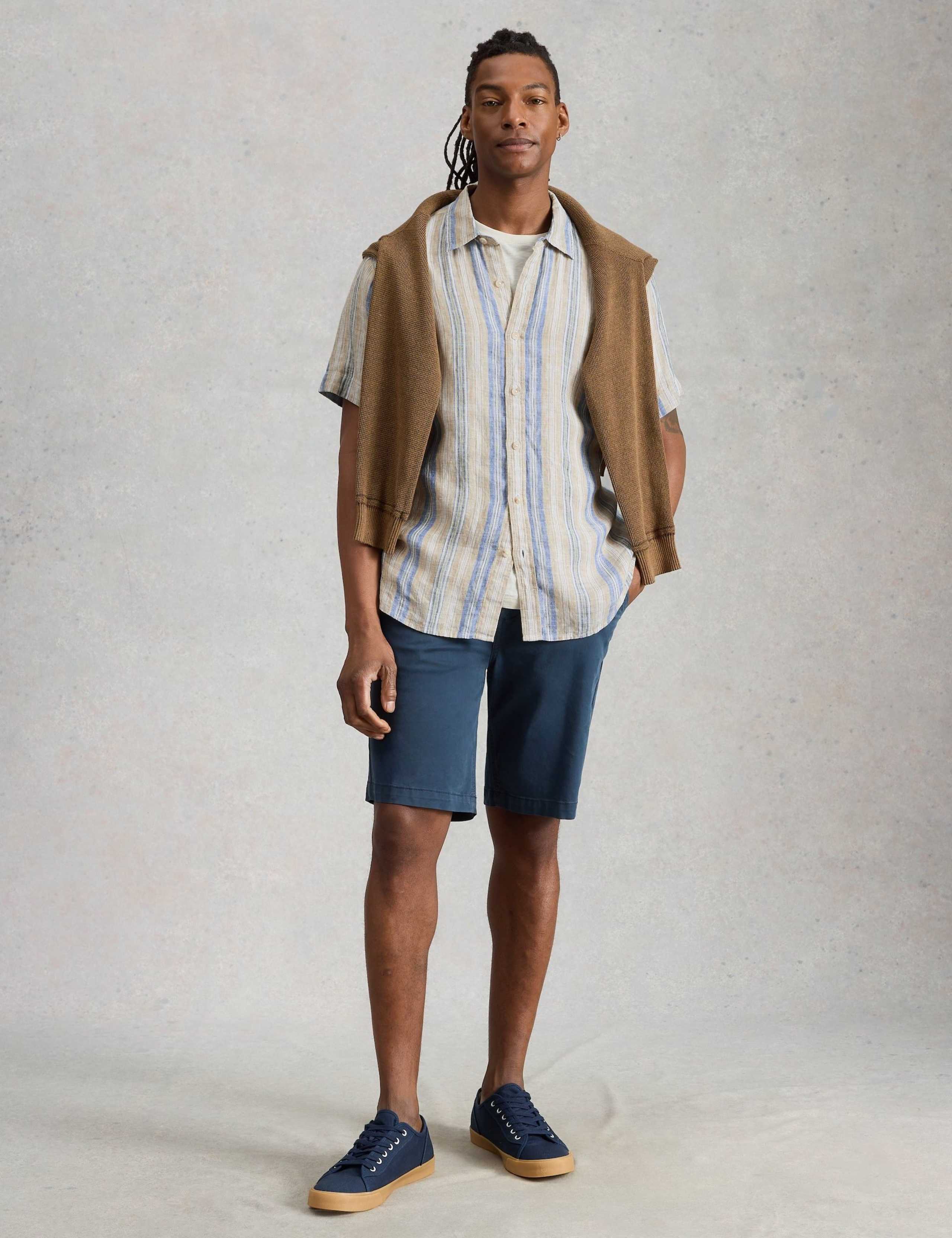 Regular Fit Pure Linen Striped Shirt