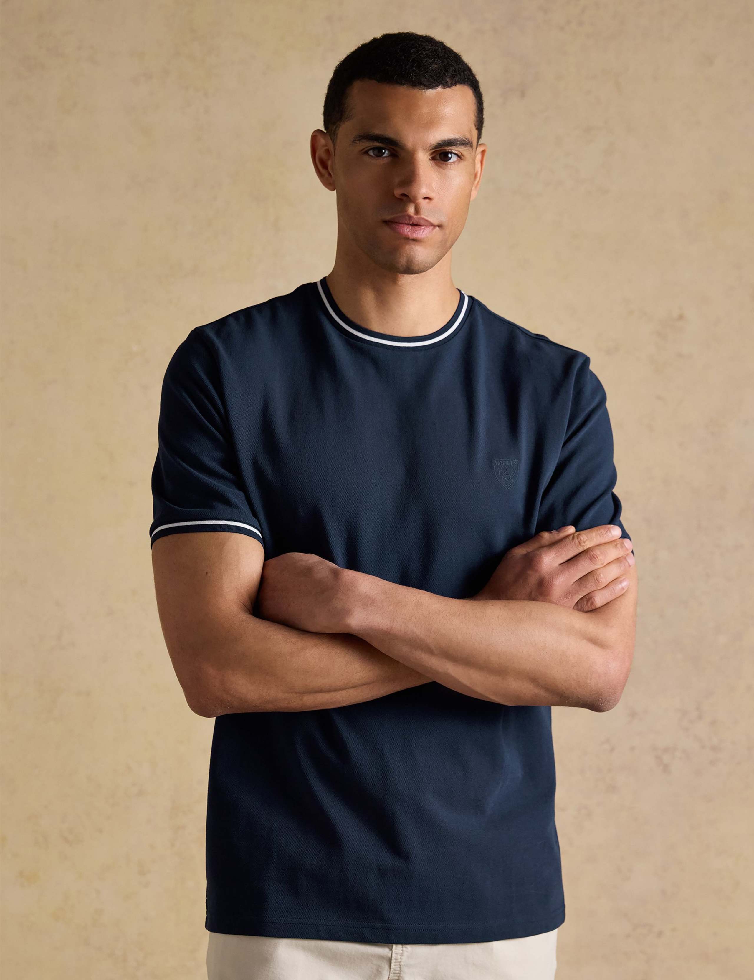 Cotton Rich Pique Crew Neck T-Shirt