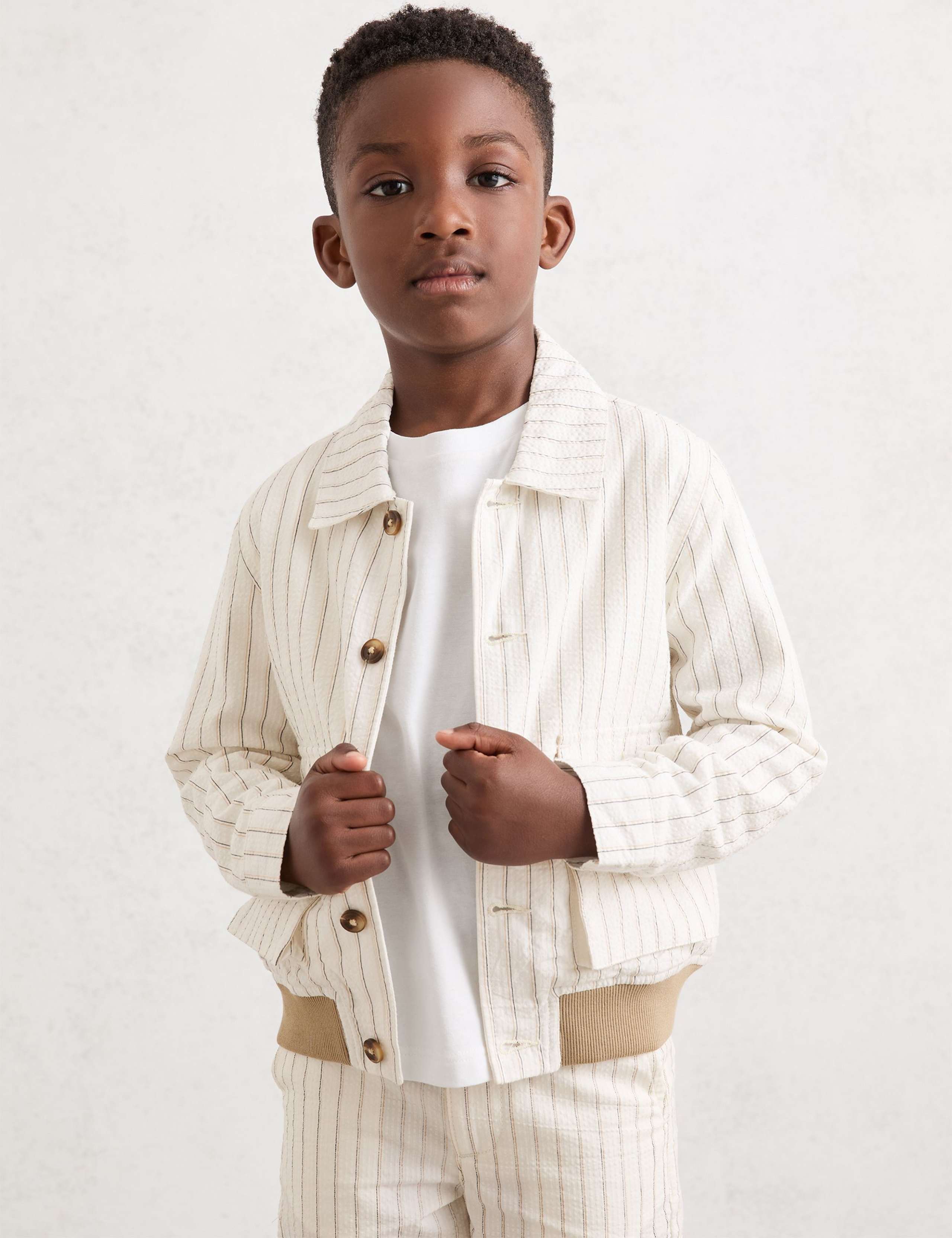 Pure Cotton Striped Harrington Jacket (3-14 Yrs)