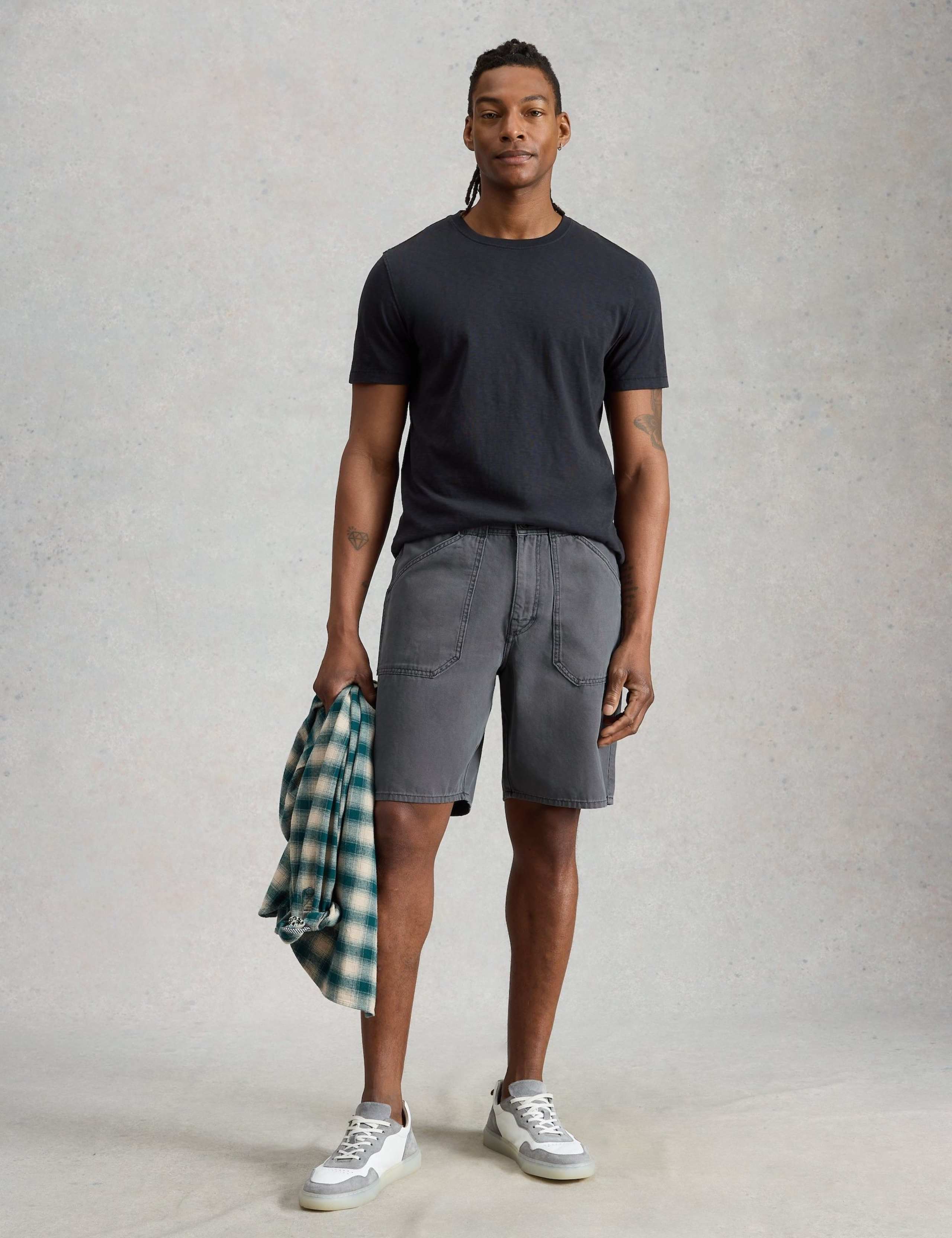 Regular Fit Denim Utility Shorts