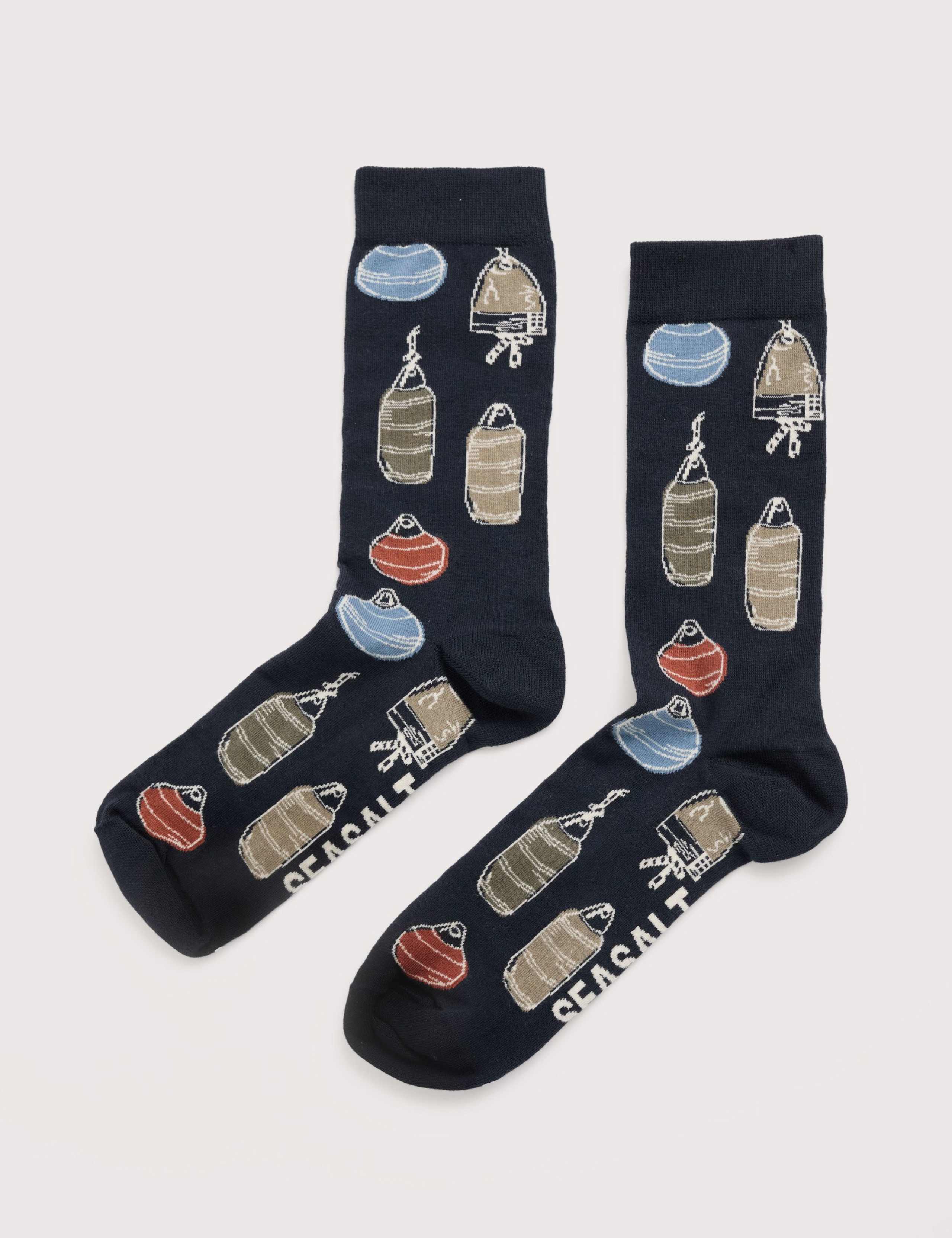 Cotton Rich Cornish Buoys Ankle High Socks