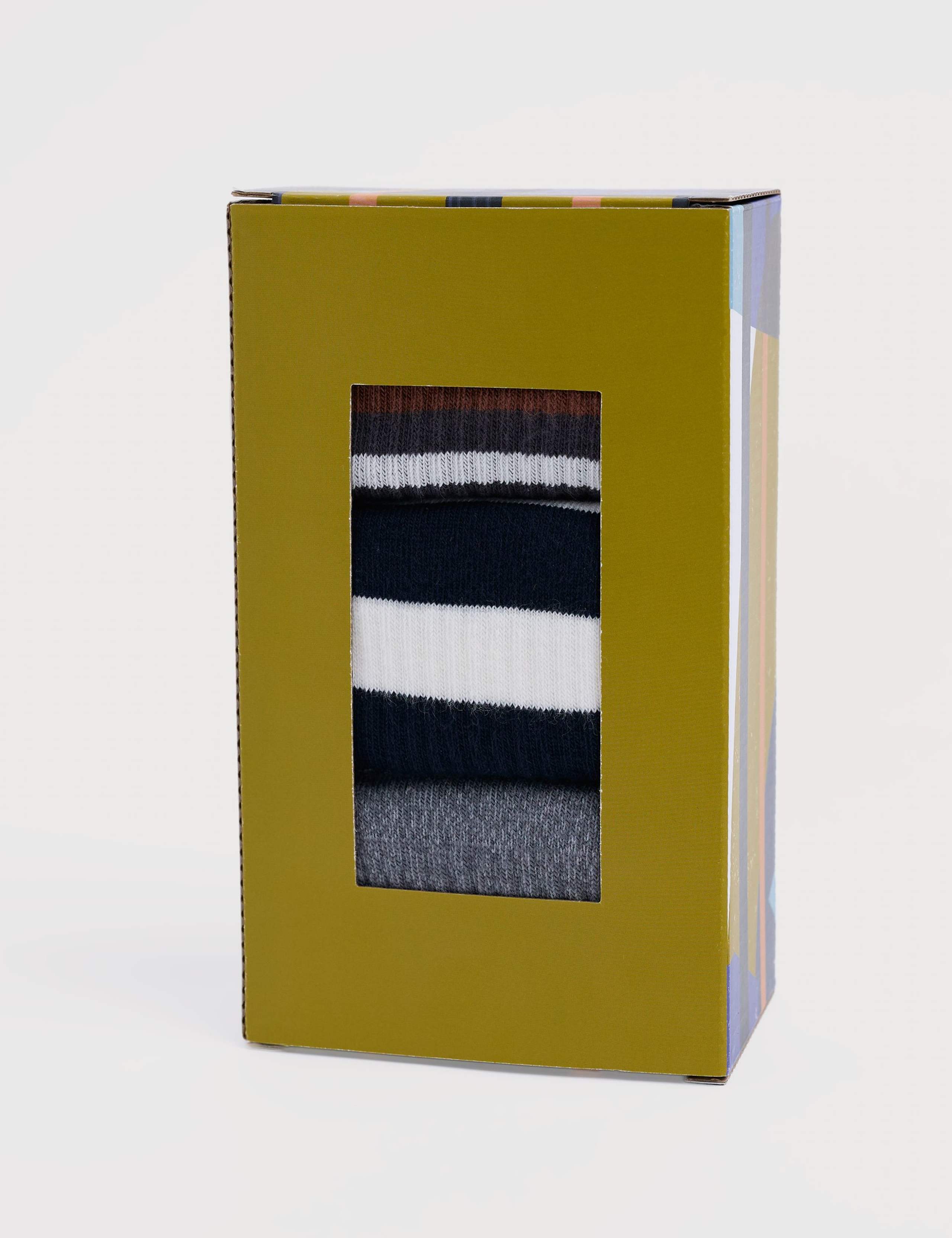 3pk Striped Cotton Rich Socks