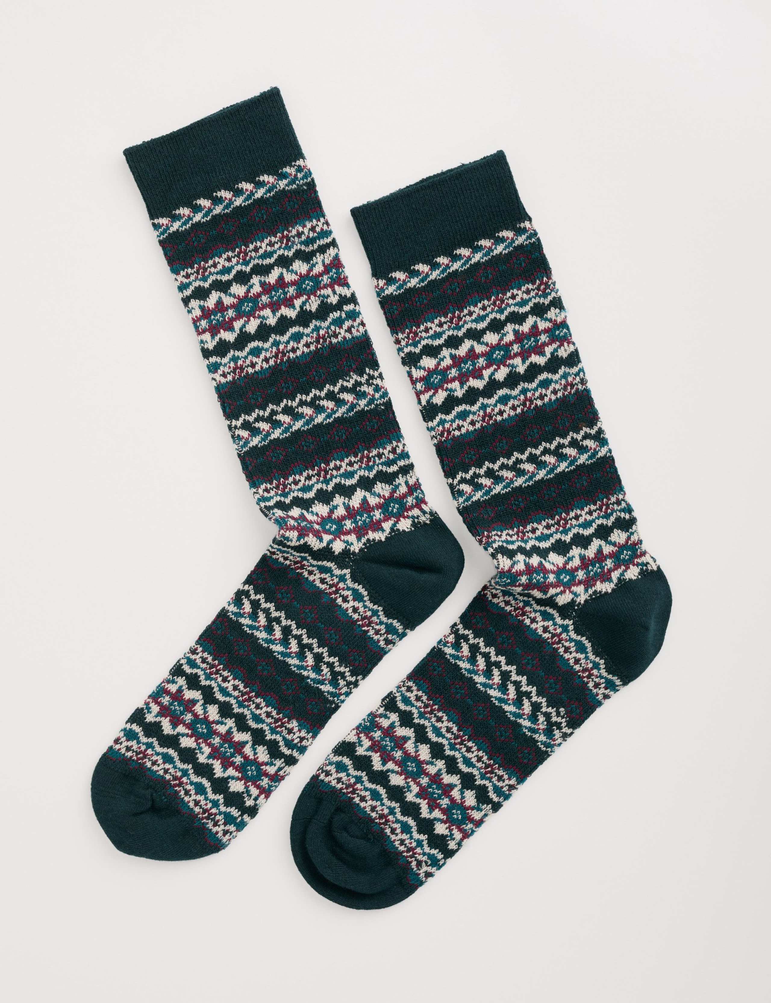 Fair Isle Cotton Rich Socks