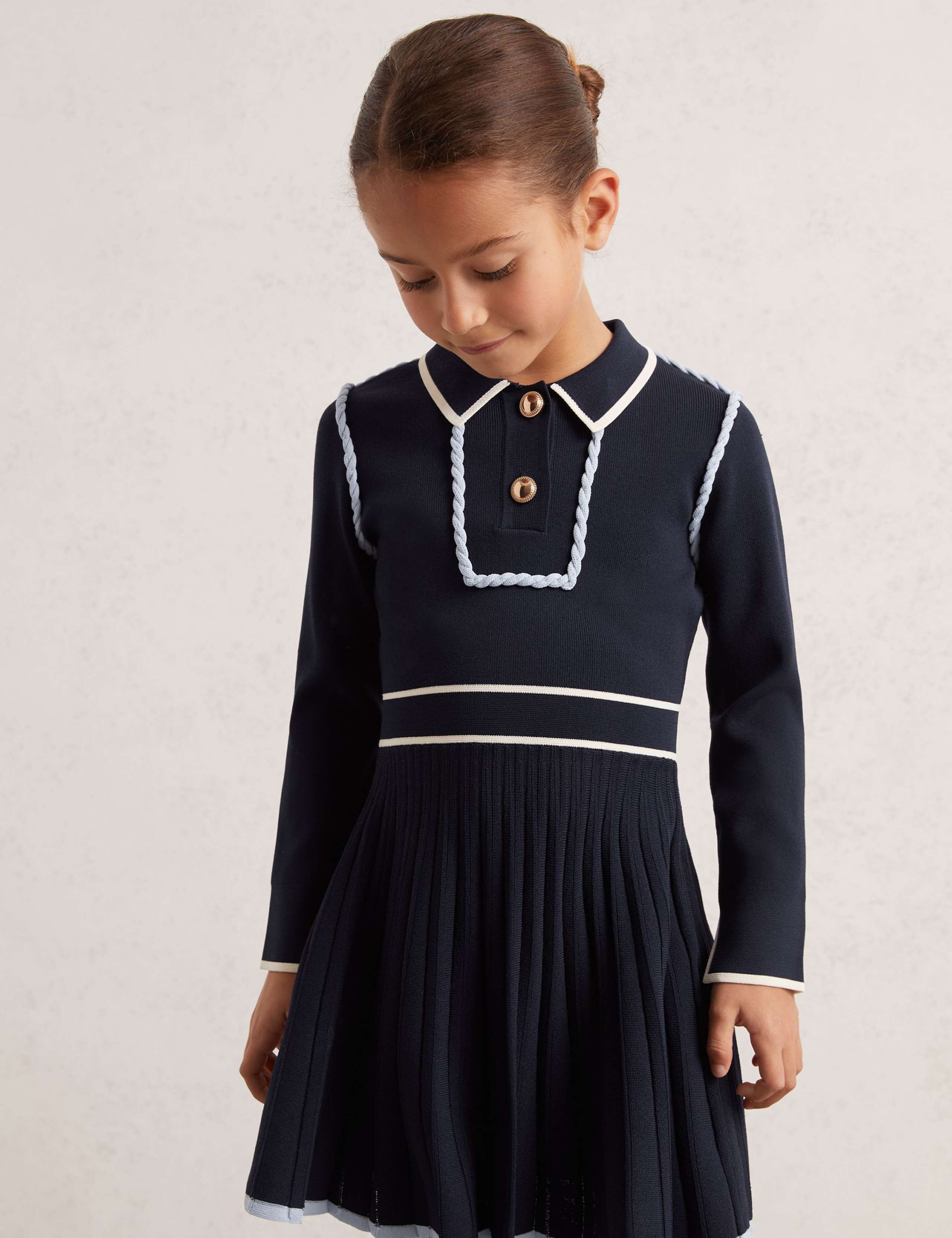 Knitted Pleated Dress (3-14 Yrs)