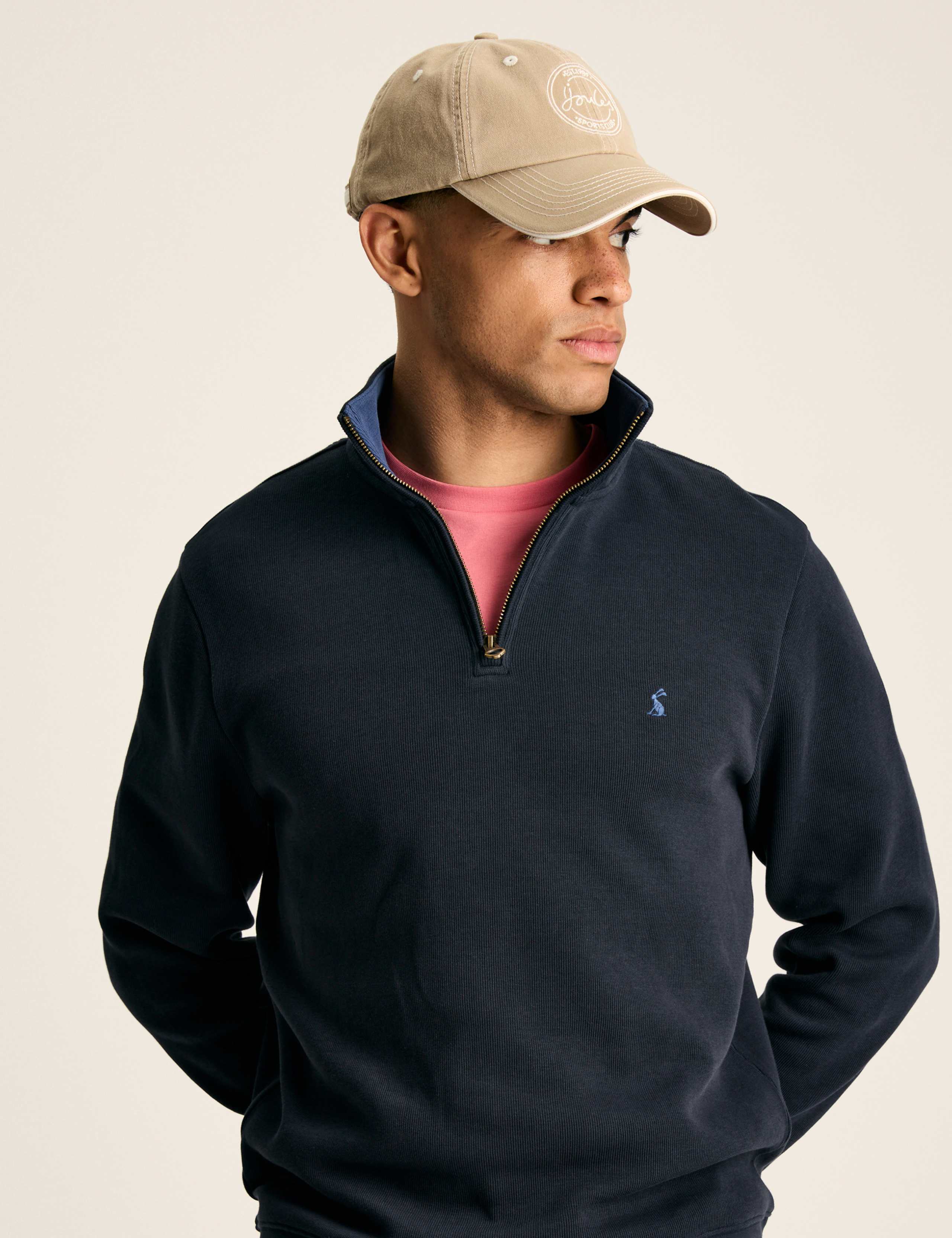Pure Cotton Half Zip Jumper