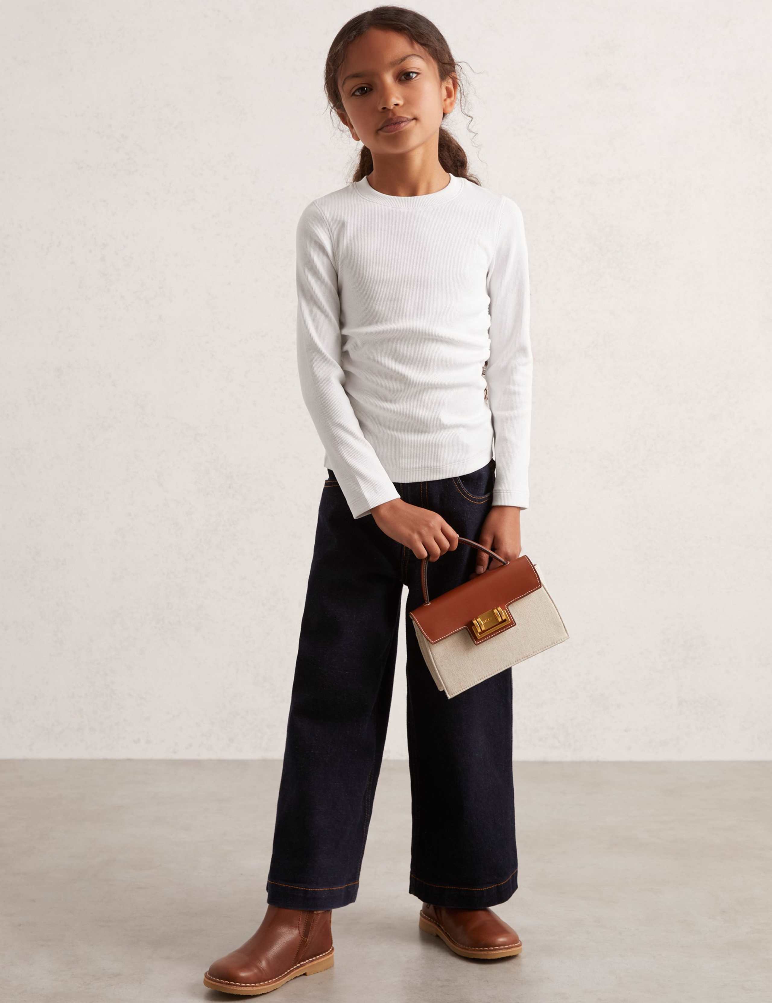 Cotton Rich Ruched T-Shirt (4-14 Yrs)