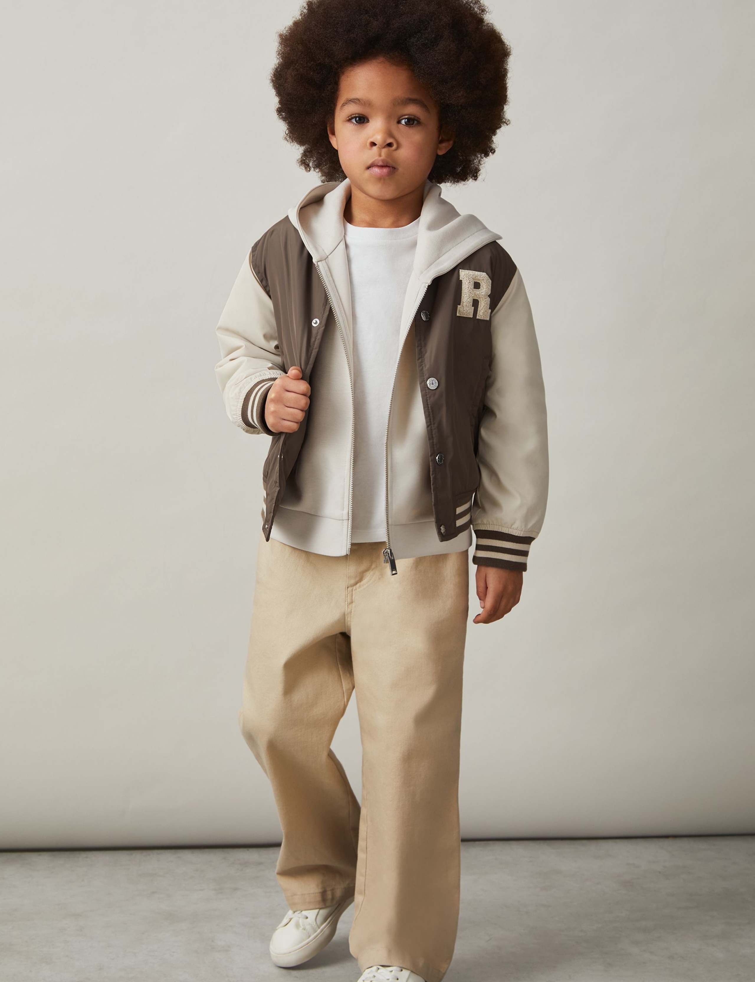 Colour Block Varsity Bomber Jacket (3-14 Yrs)