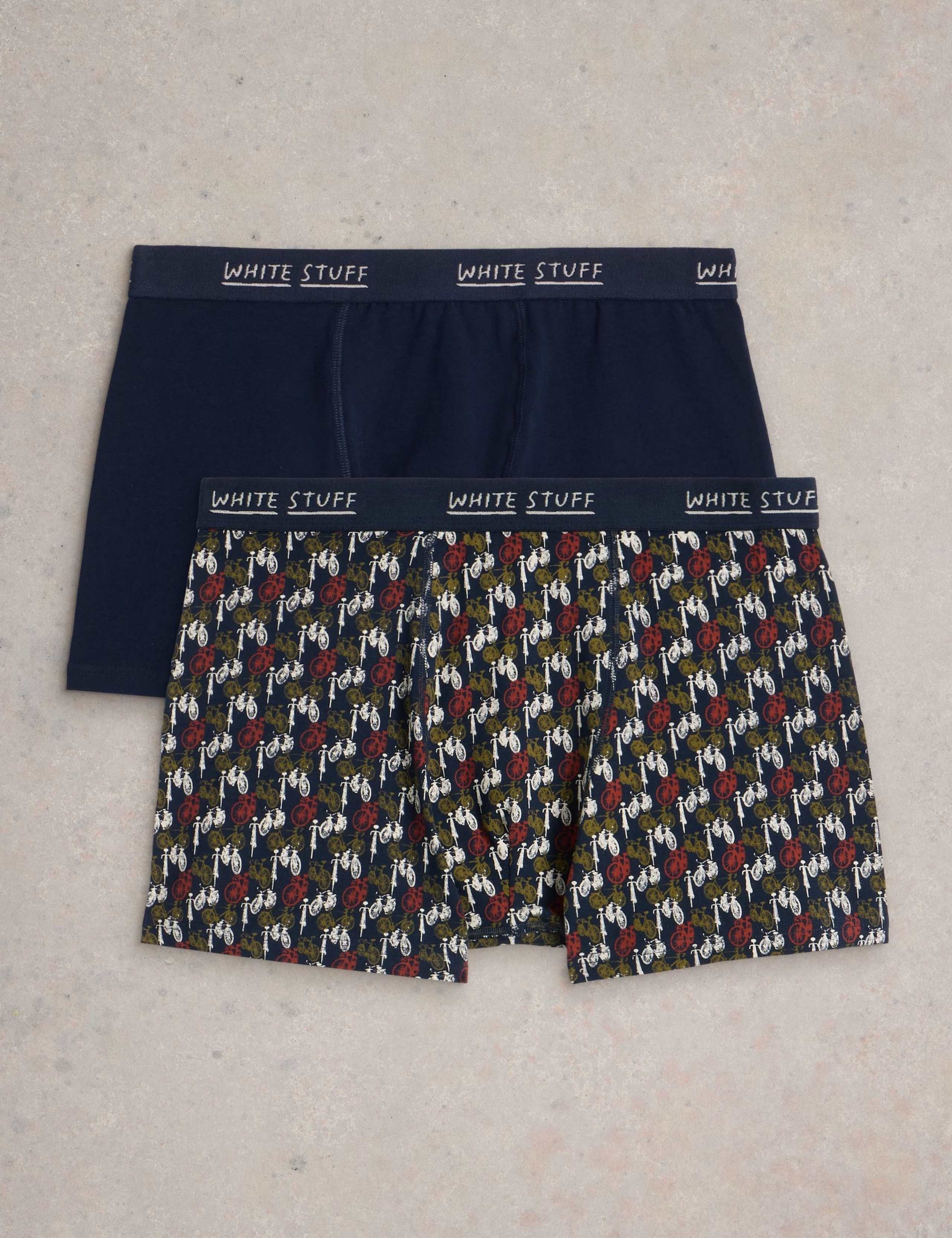 2pk Cotton Rich Printed & Plain Boxers