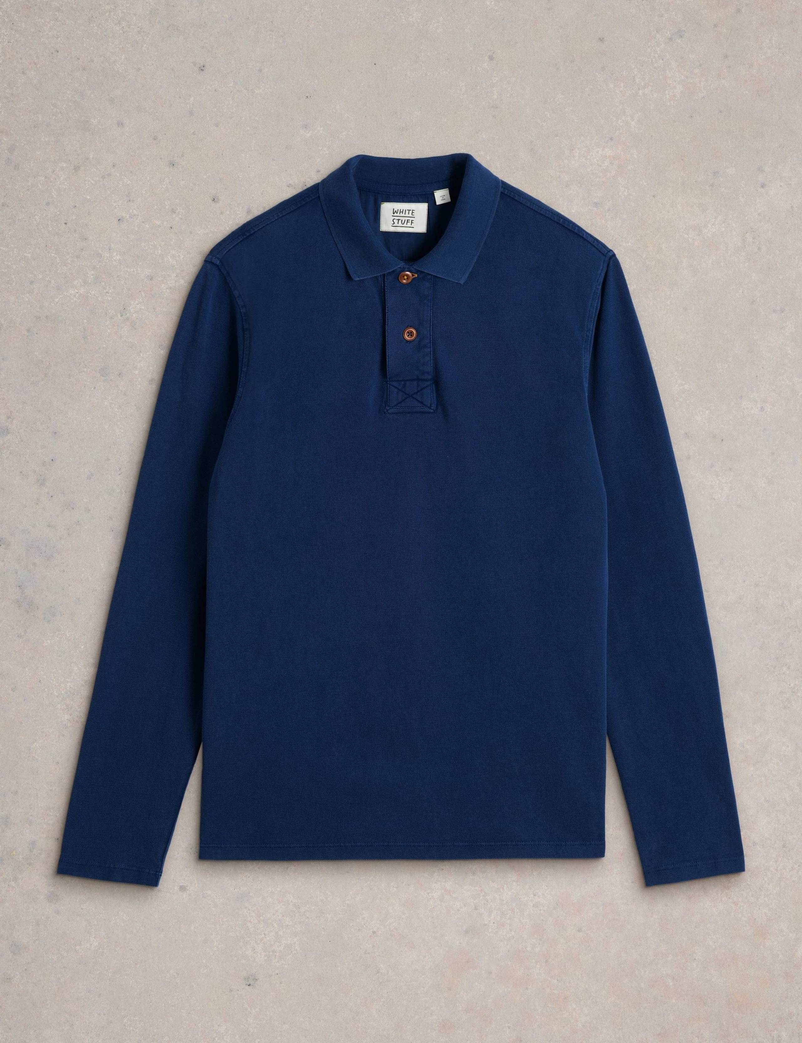 Pure Cotton Pique Long Sleeve Polo Shirt