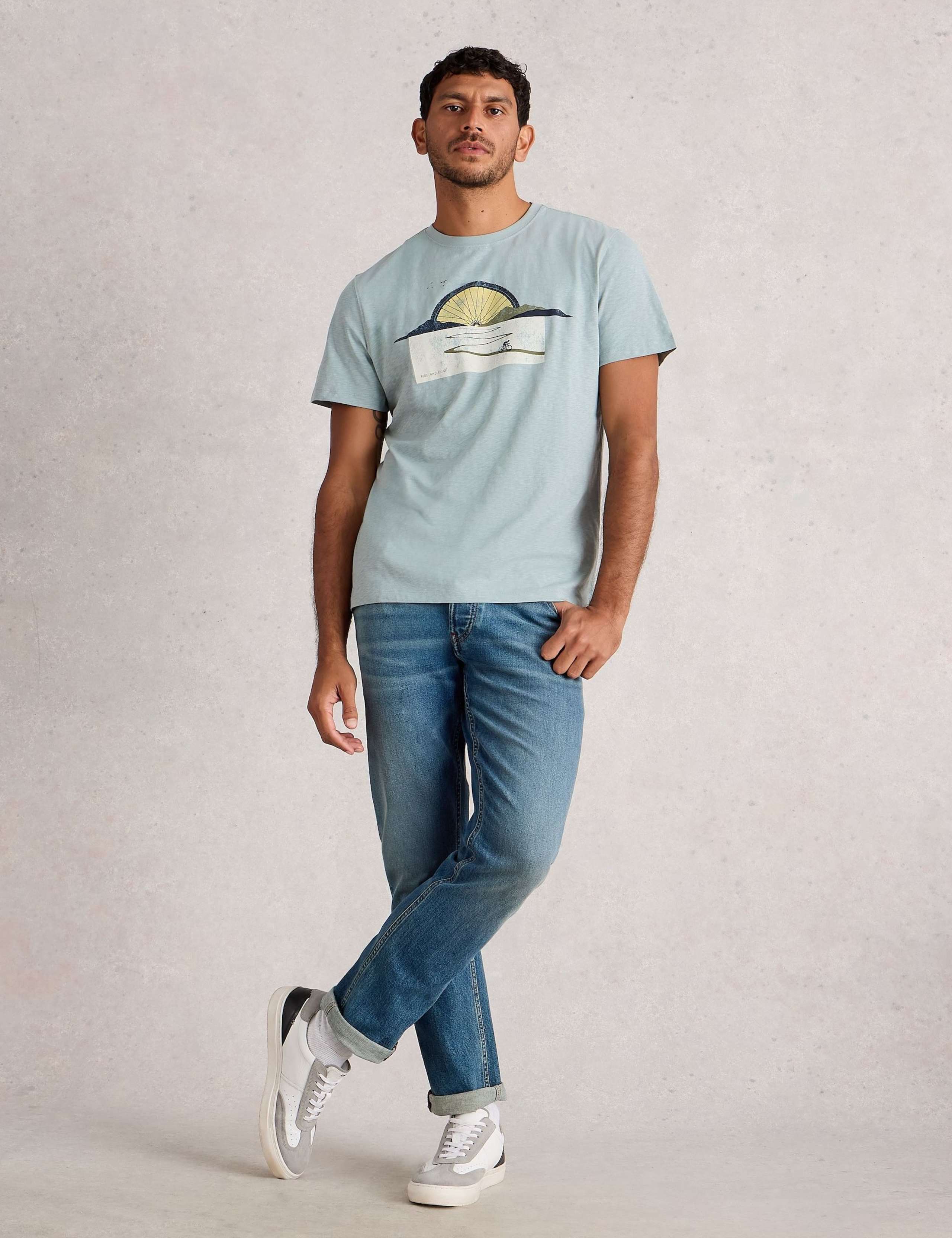 Pure Cotton Graphic Crew Neck T-Shirt