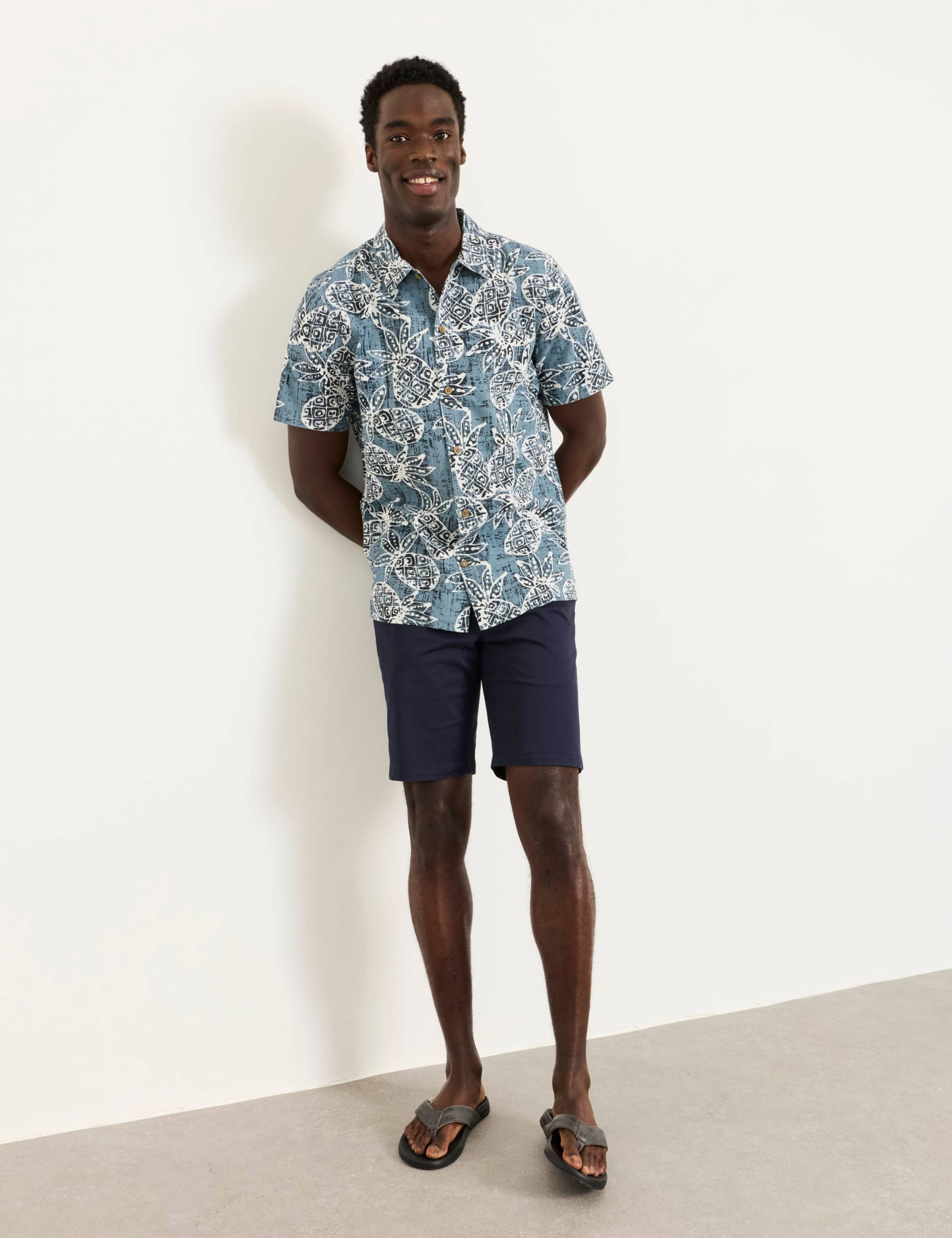 Regular Fit Pure Cotton Pineapple Shirt