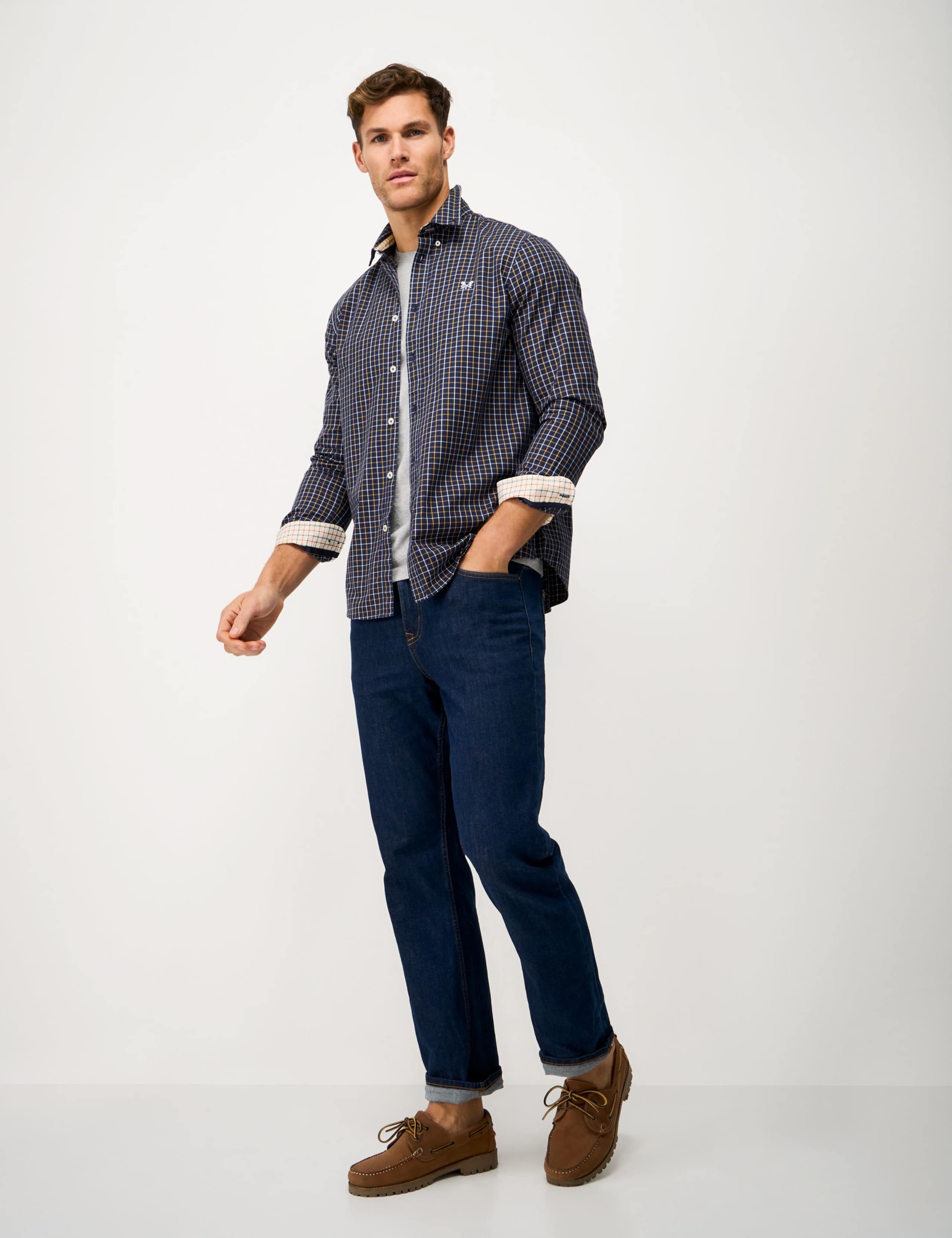 Relaxed Fit Pure Cotton Twill Checked Shirt