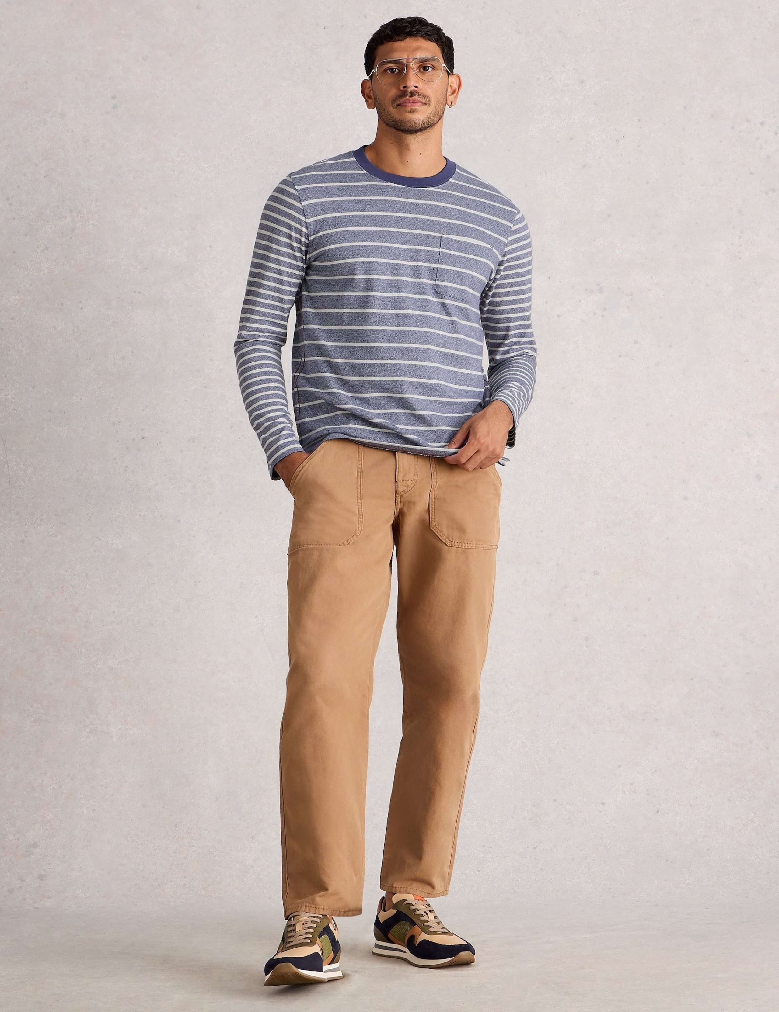 Pure Cotton Striped Long Sleeve T-Shirt