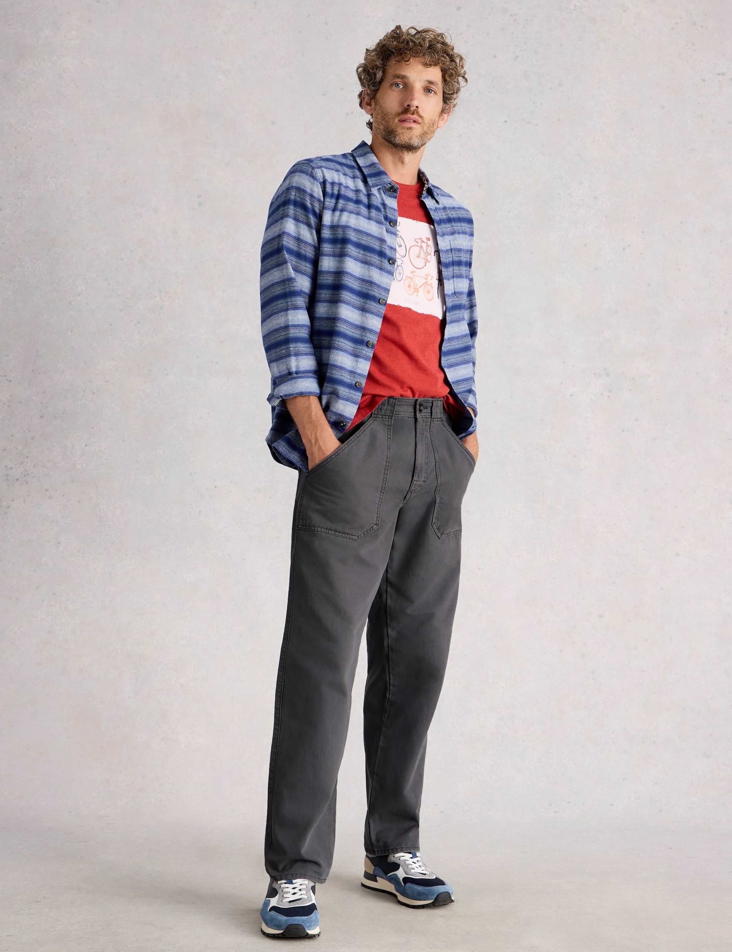 Loose Fit Pure Cotton Utility Trousers
