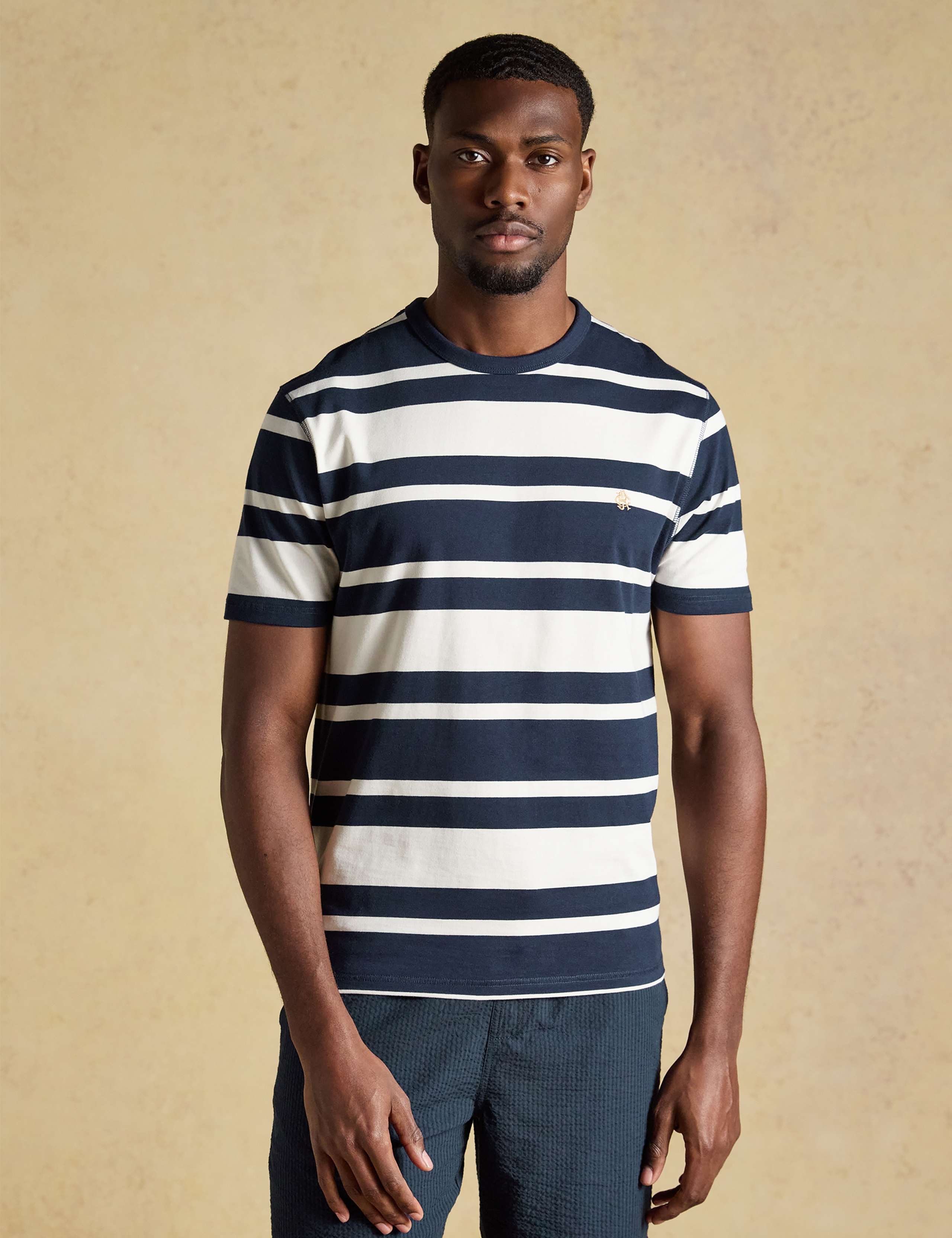 Pure Cotton Striped Crew Neck T-Shirt