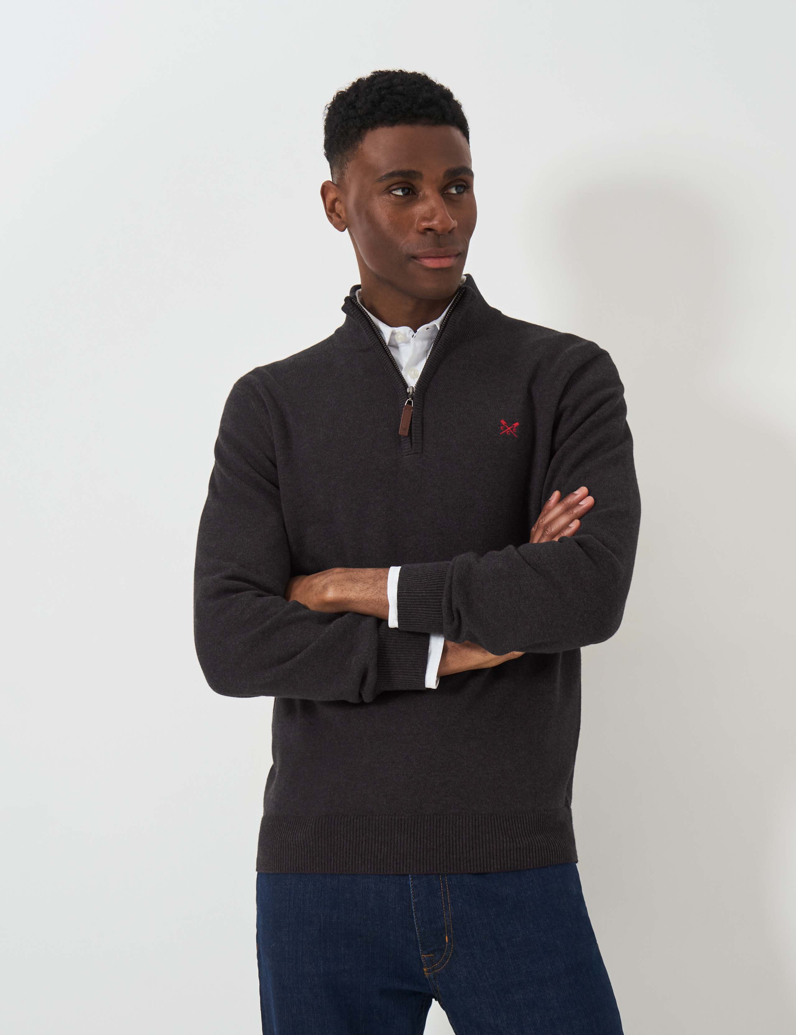 Pure Cotton Half Zip Jumper