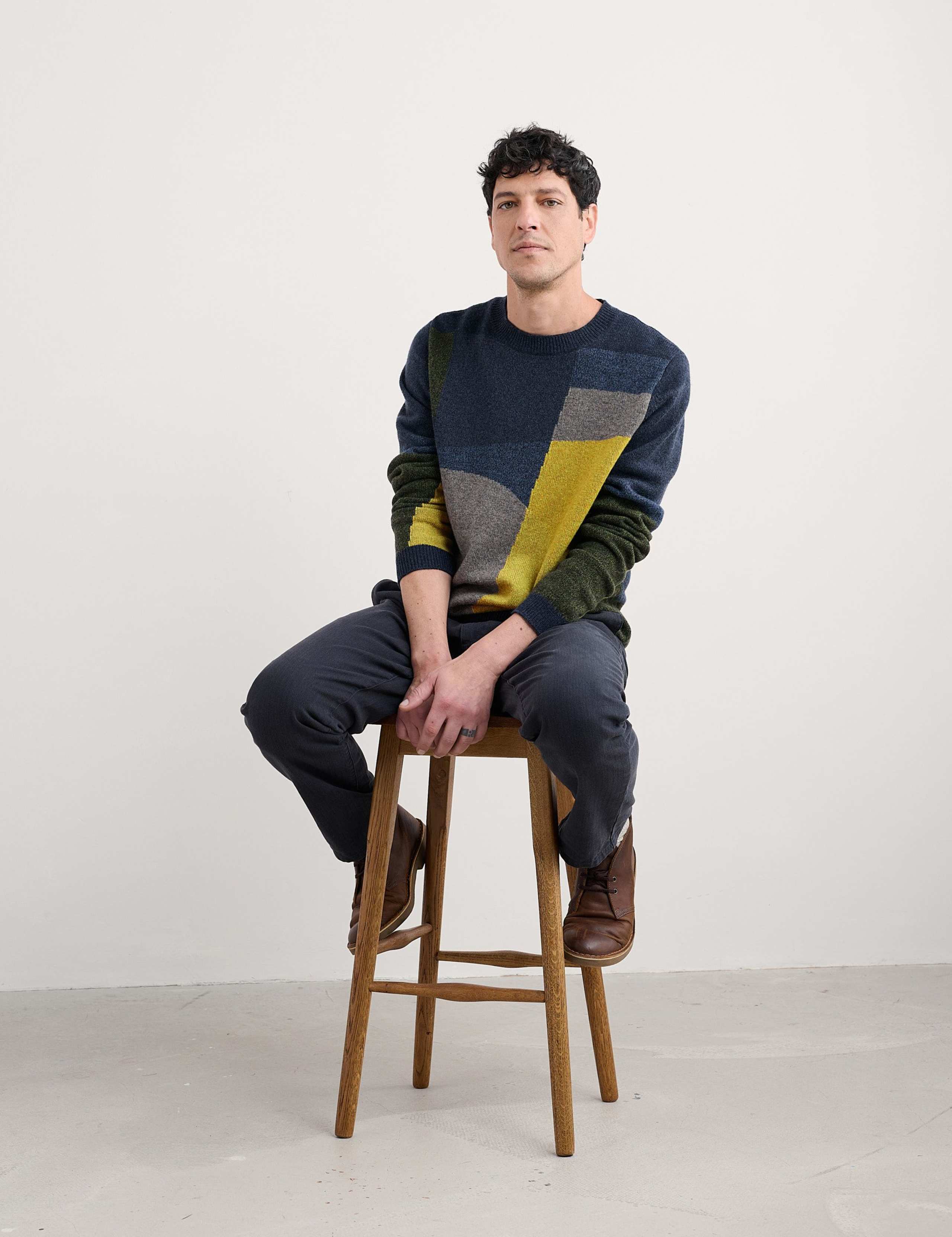 Lambswool Rich Colour Block Jumper