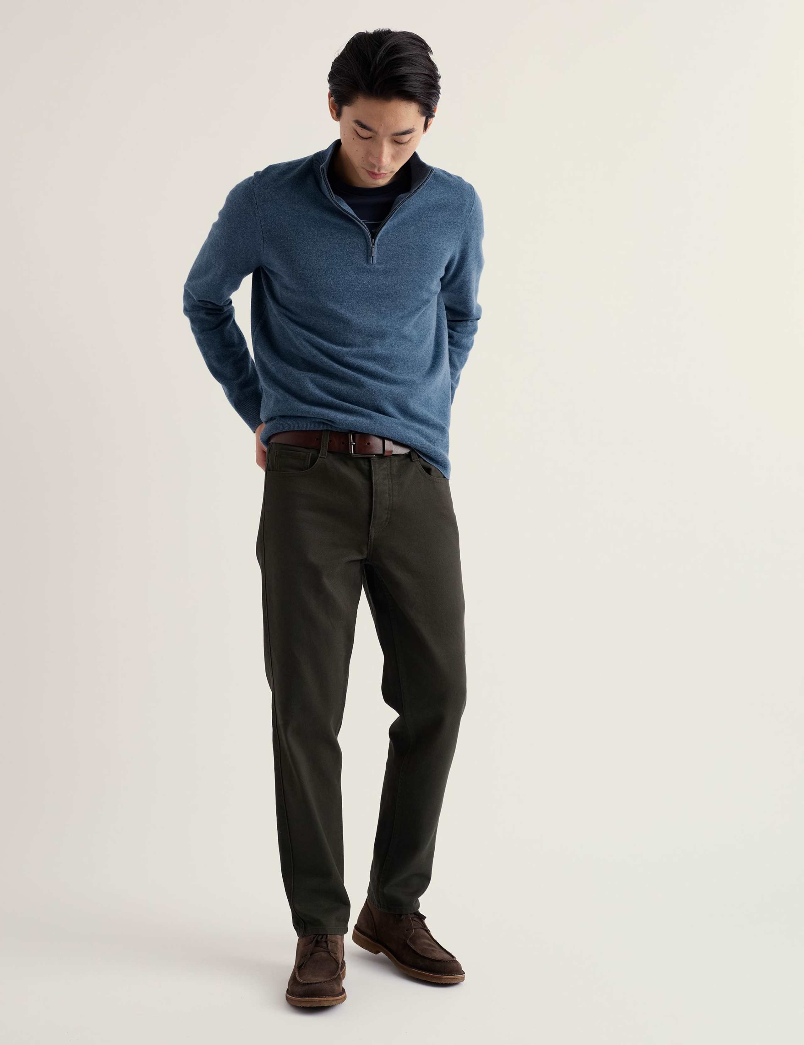 Merino Wool Rich Half Zip Jumper