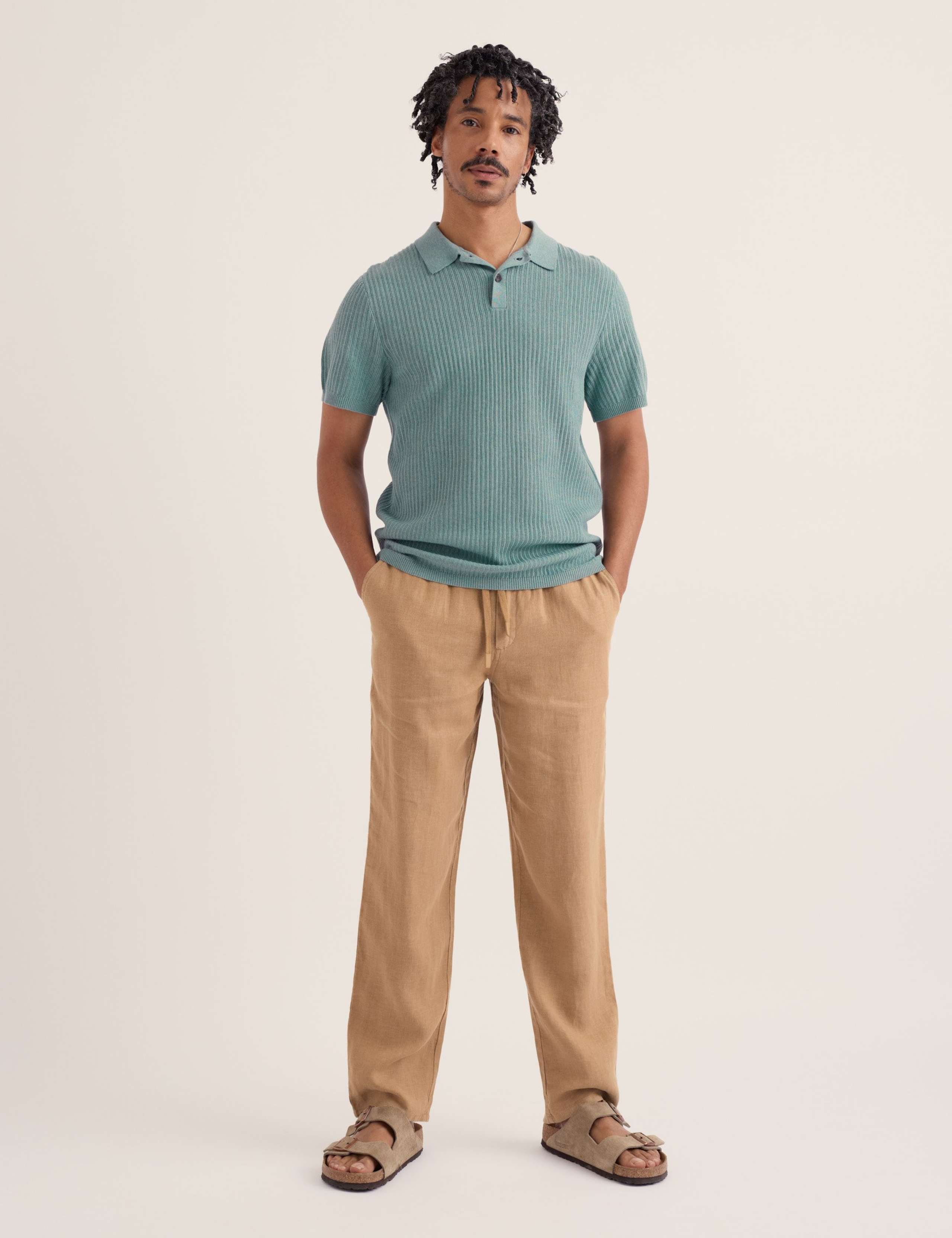 Pure Cotton Textured Knitted Polo Shirt