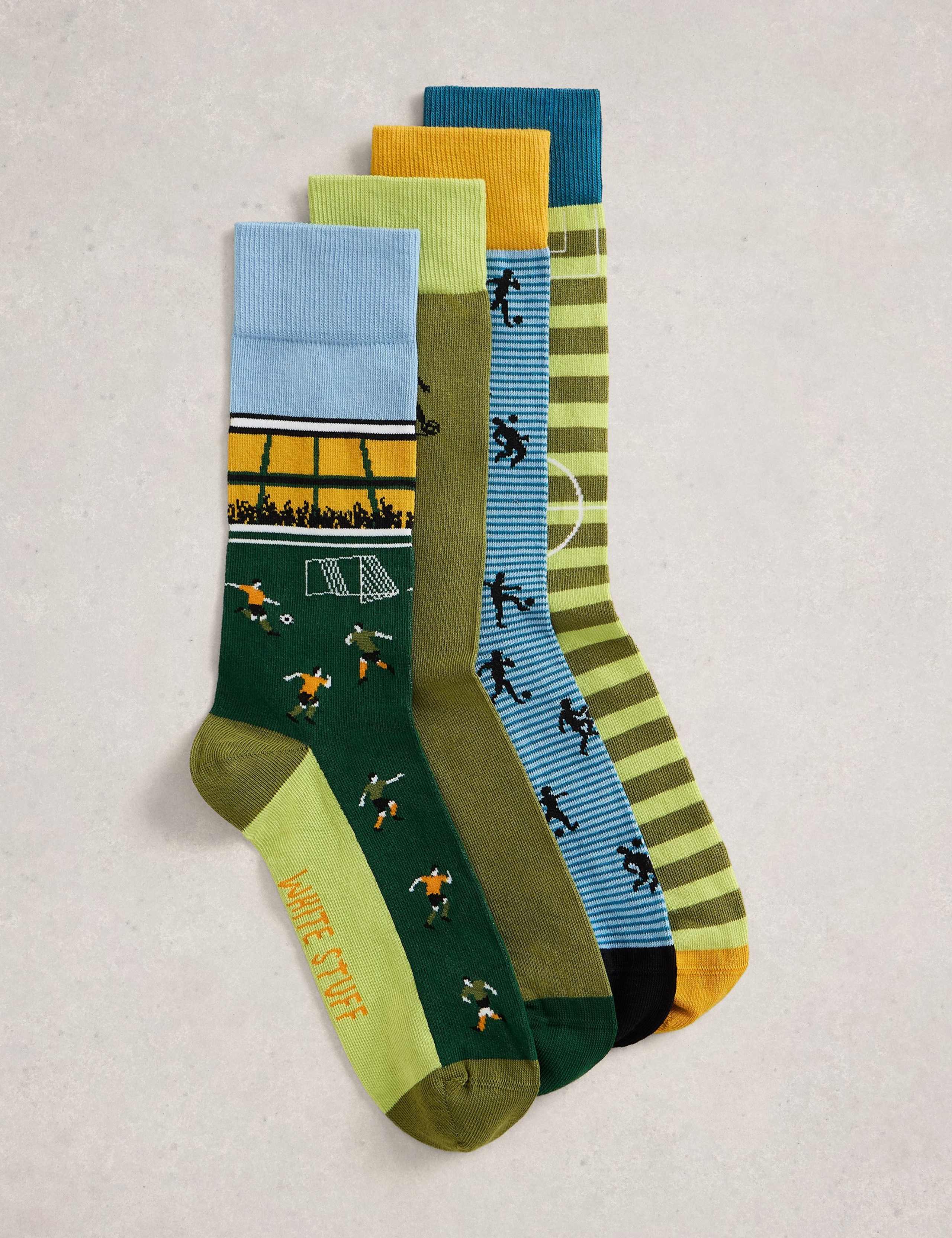 4 Pack Football Cotton Rich Socks