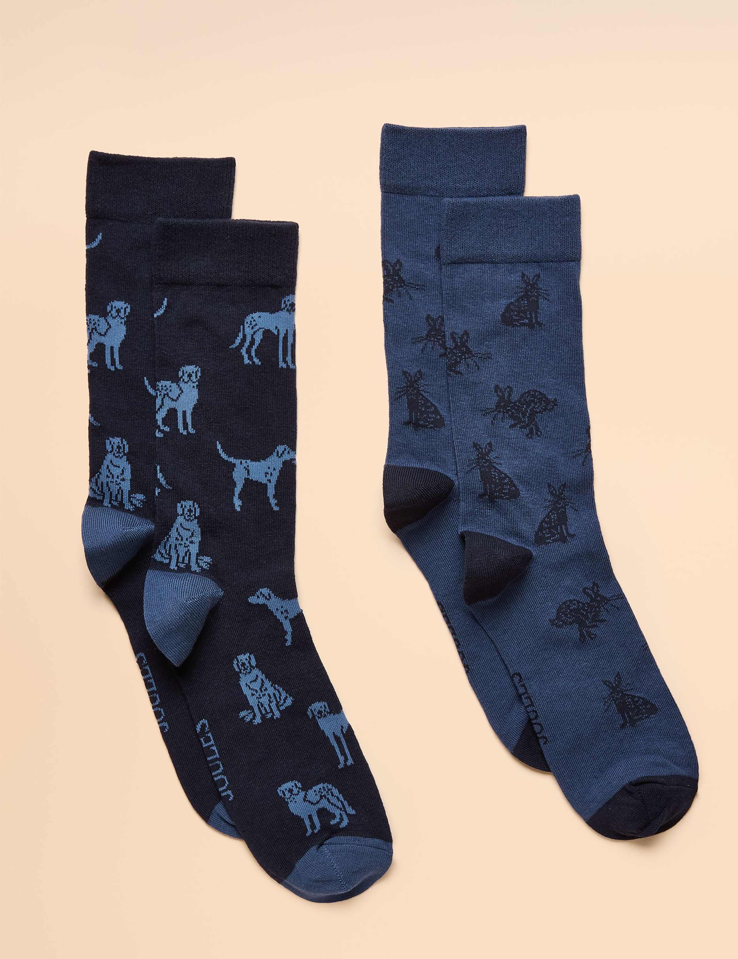 2pk Assorted Cotton Rich Socks